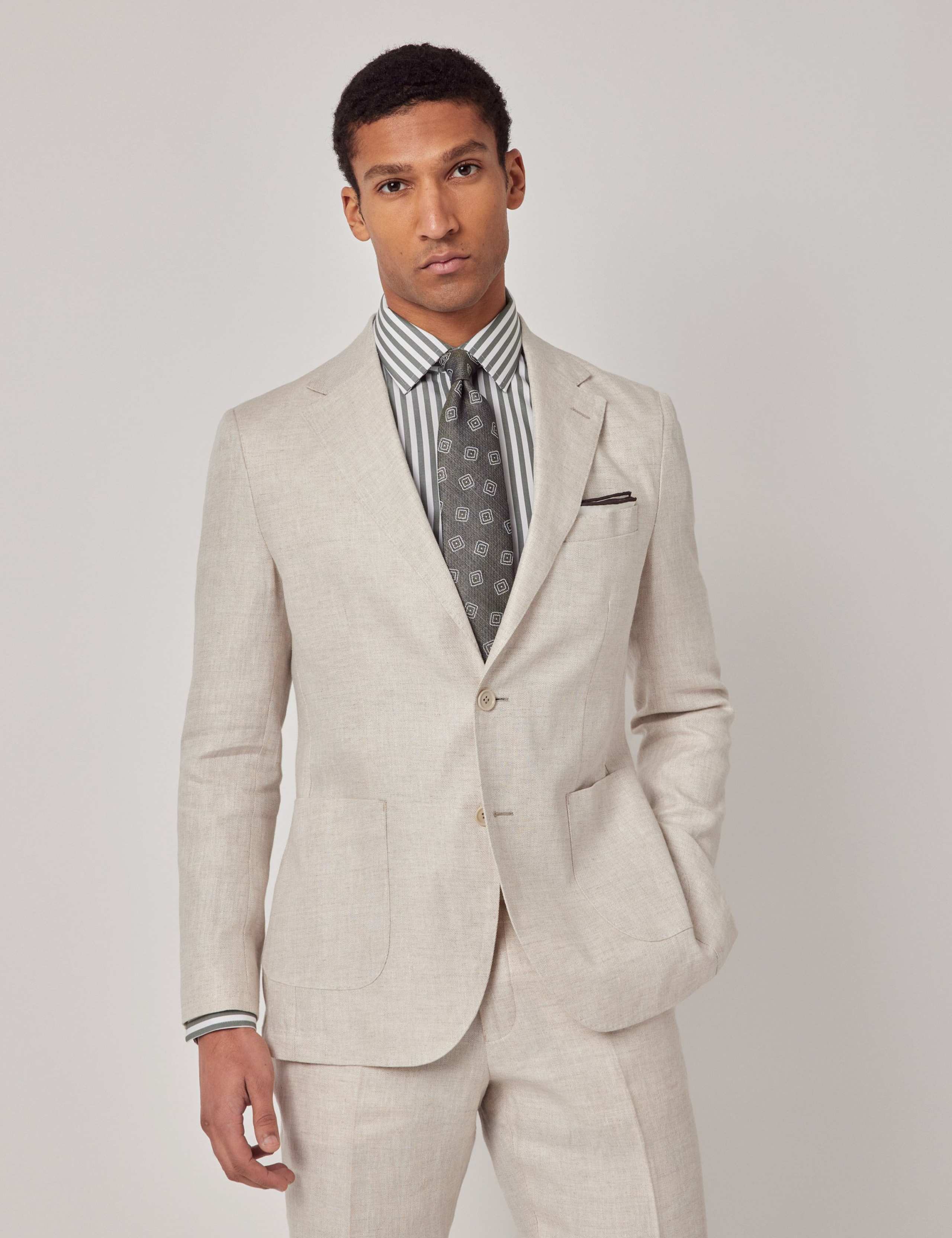 Slim Fit Pure Linen Suit Jacket