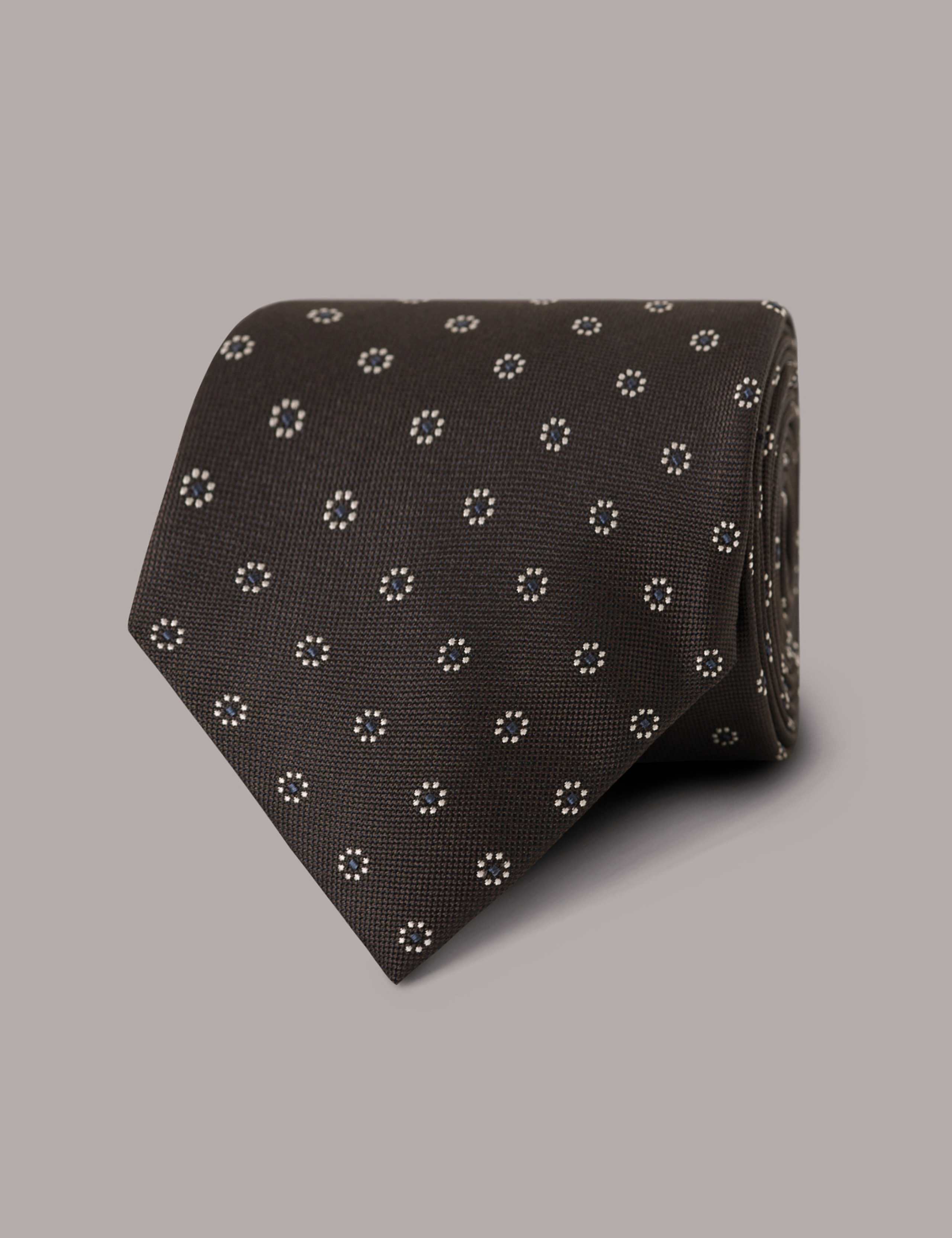 Floral Geometric Pure Silk Tie
