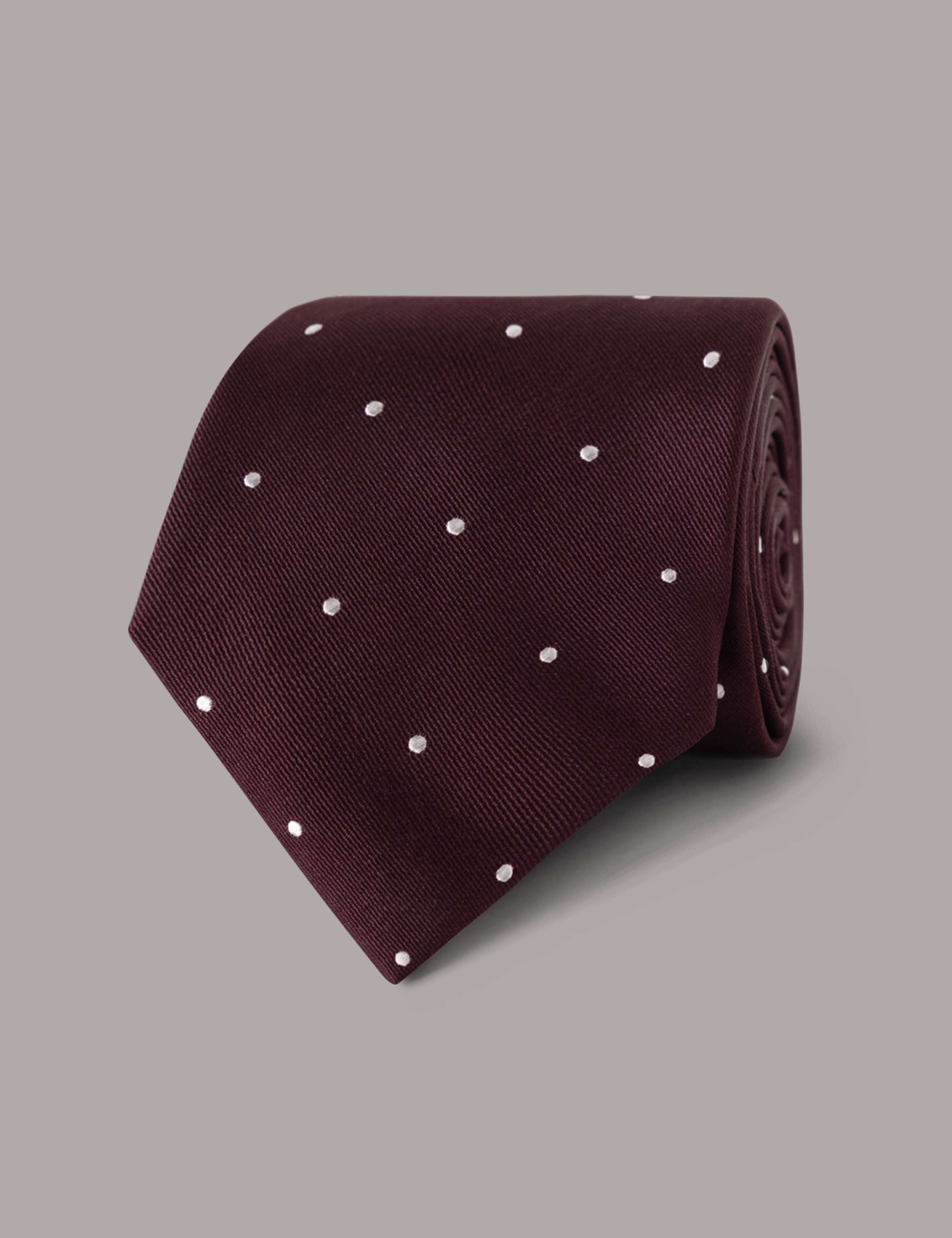 Polka Dot Pure Silk Tie