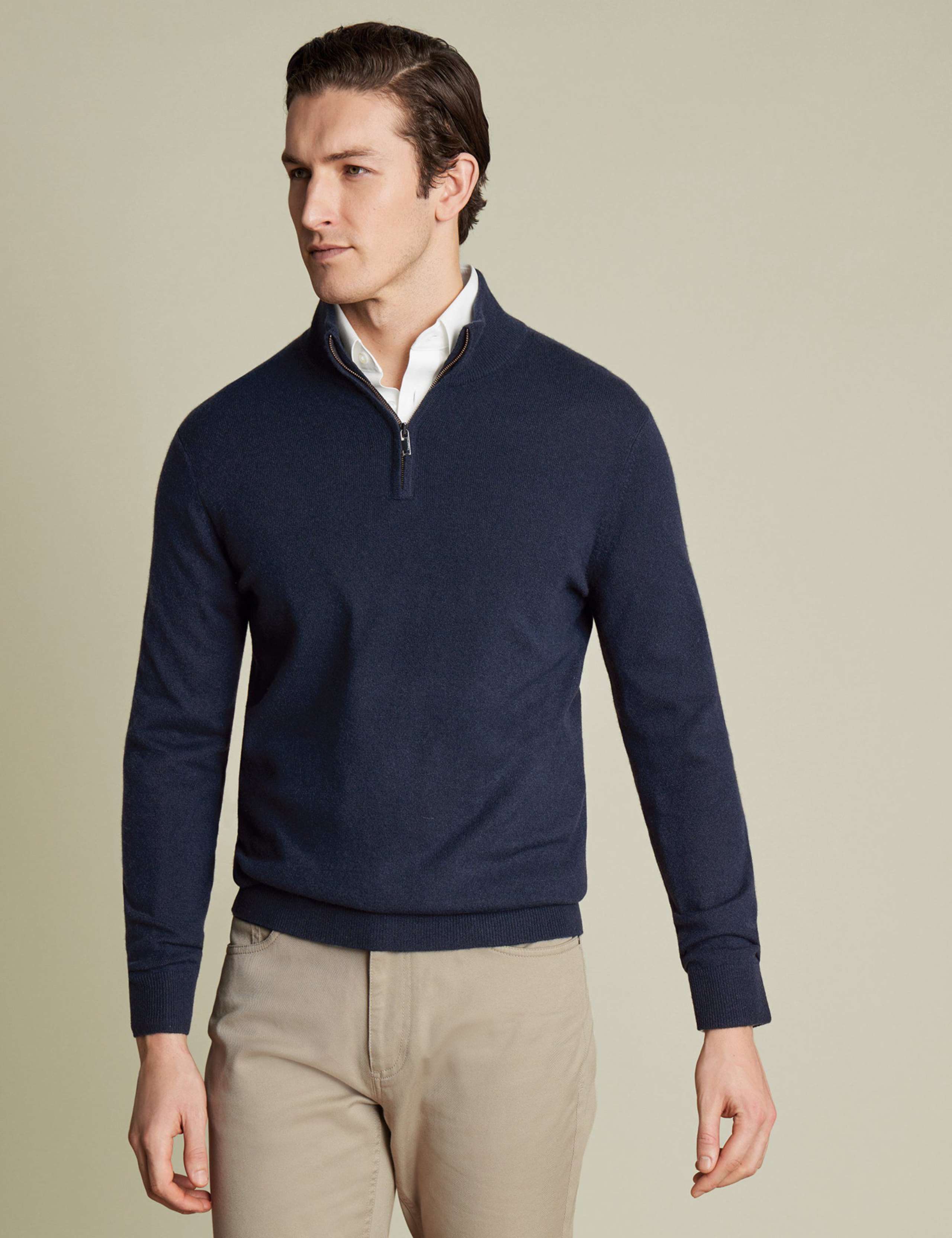 Pure Cashmere Half Zip Jumper
