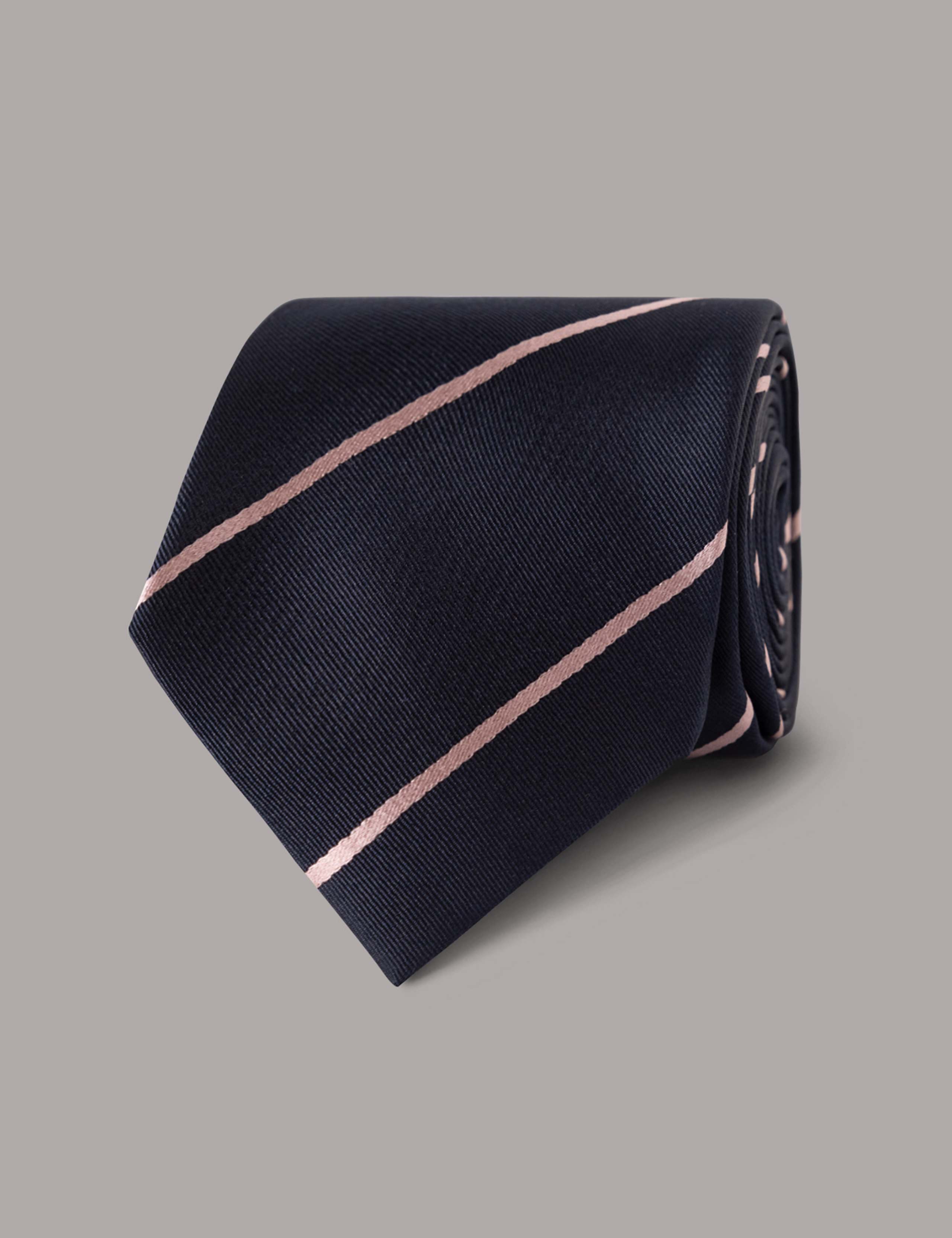 Striped Pure Silk Tie