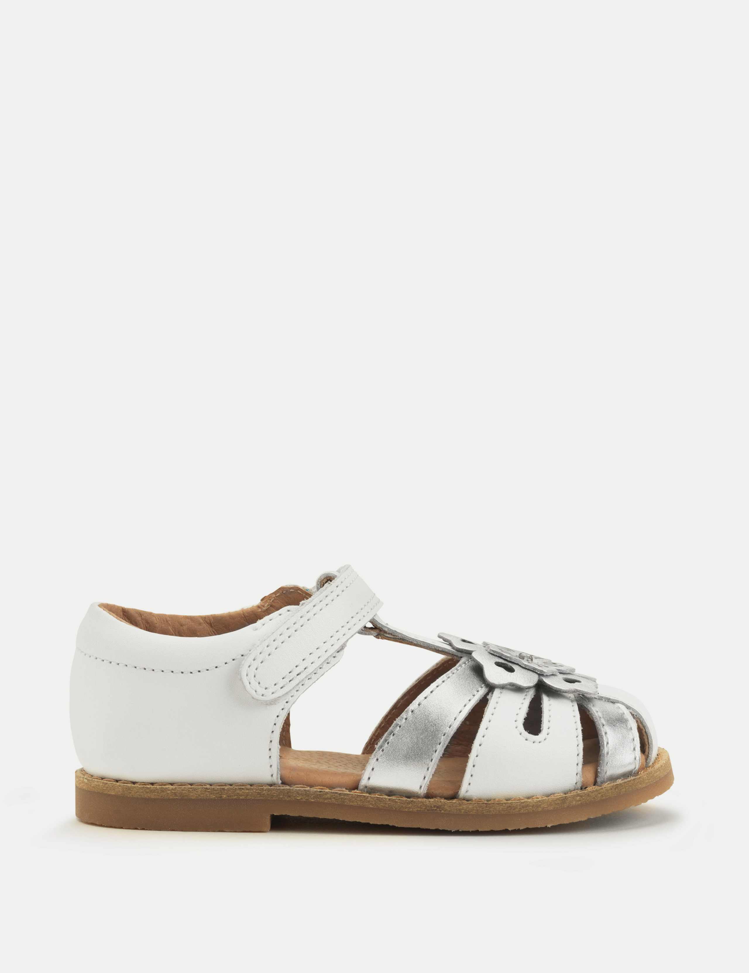 Kids' Schoolwear Leather Riptape Sandals (3 Small - 8 Small)