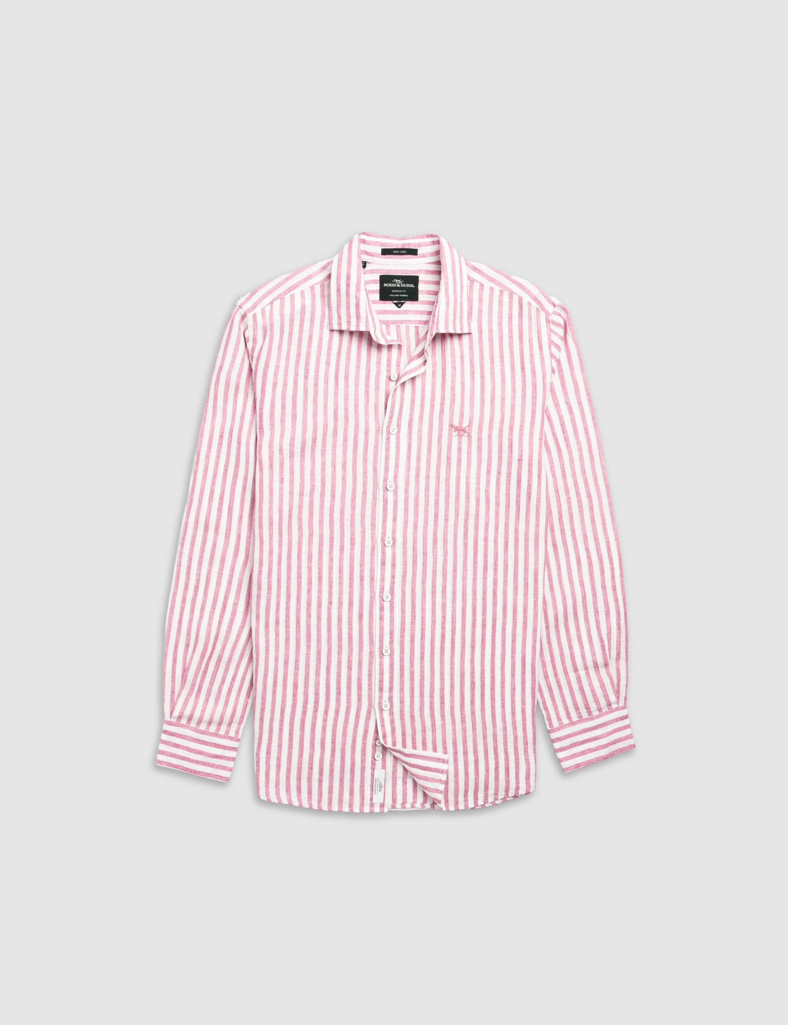 Slim Fit Pure Linen Striped Shirt