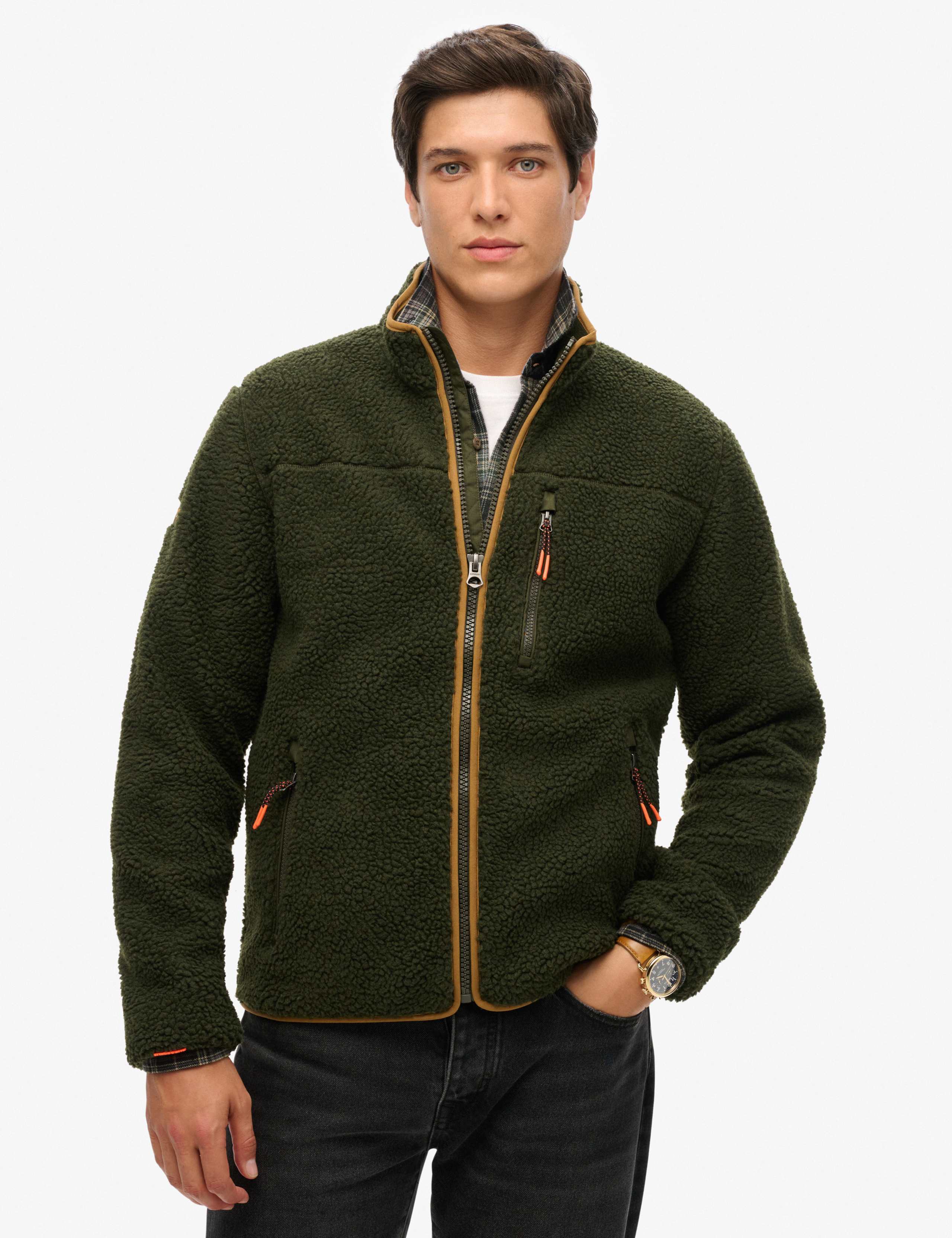 Fleece Zip Up Funnel Neck Jacket