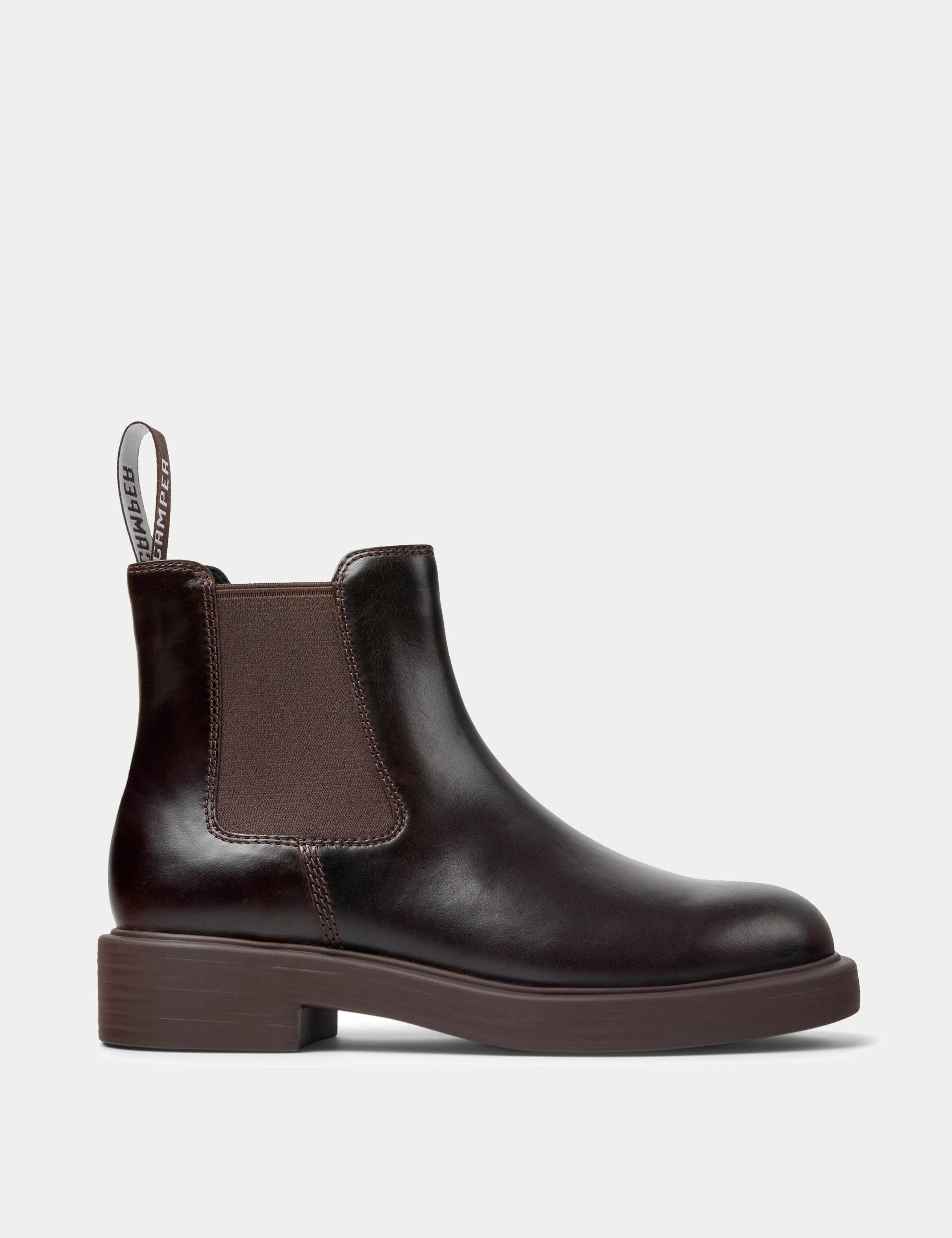 Leather Chelsea Block Heel Ankle Boots
