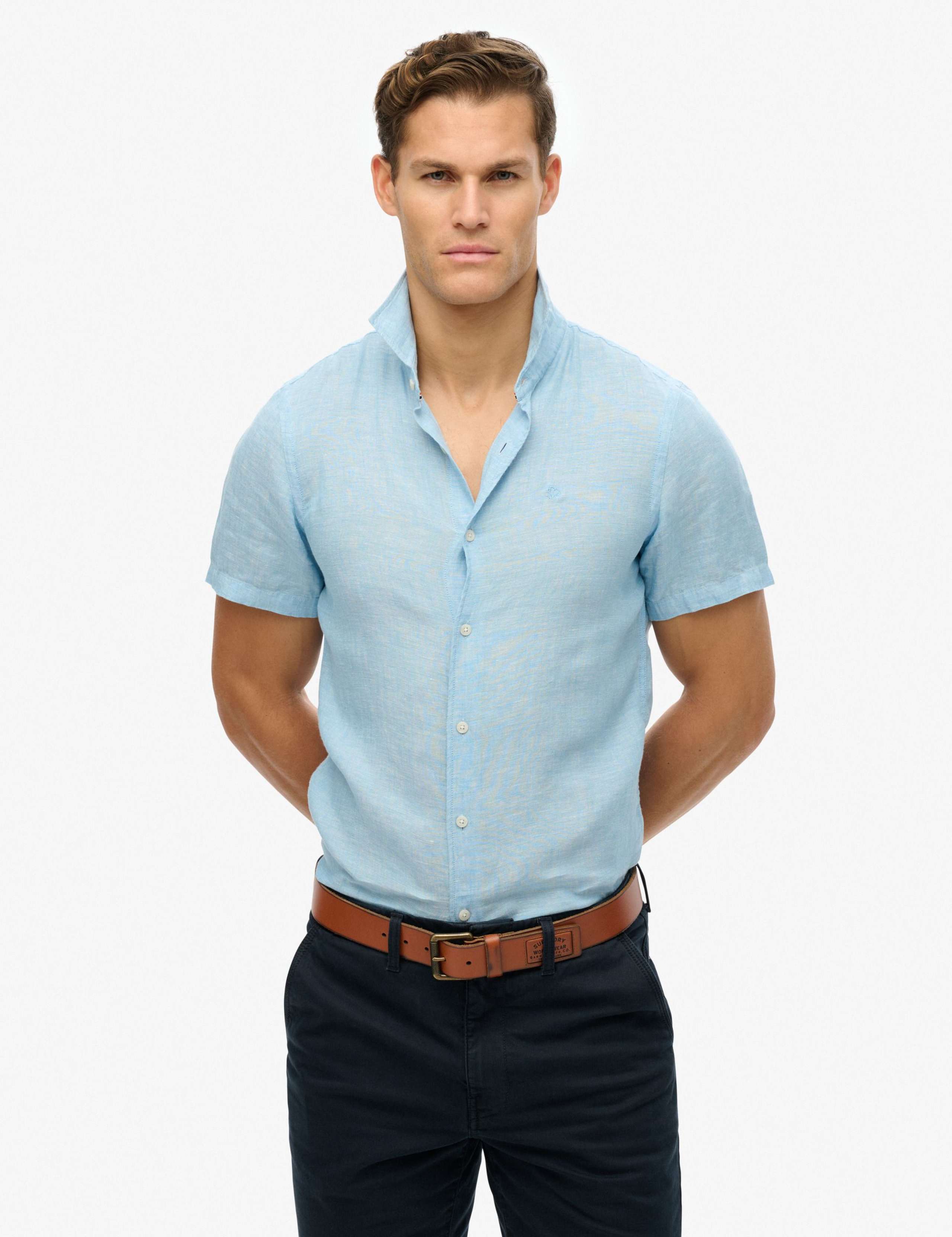 Relaxed Fit Pure Linen Embroidered Shirt