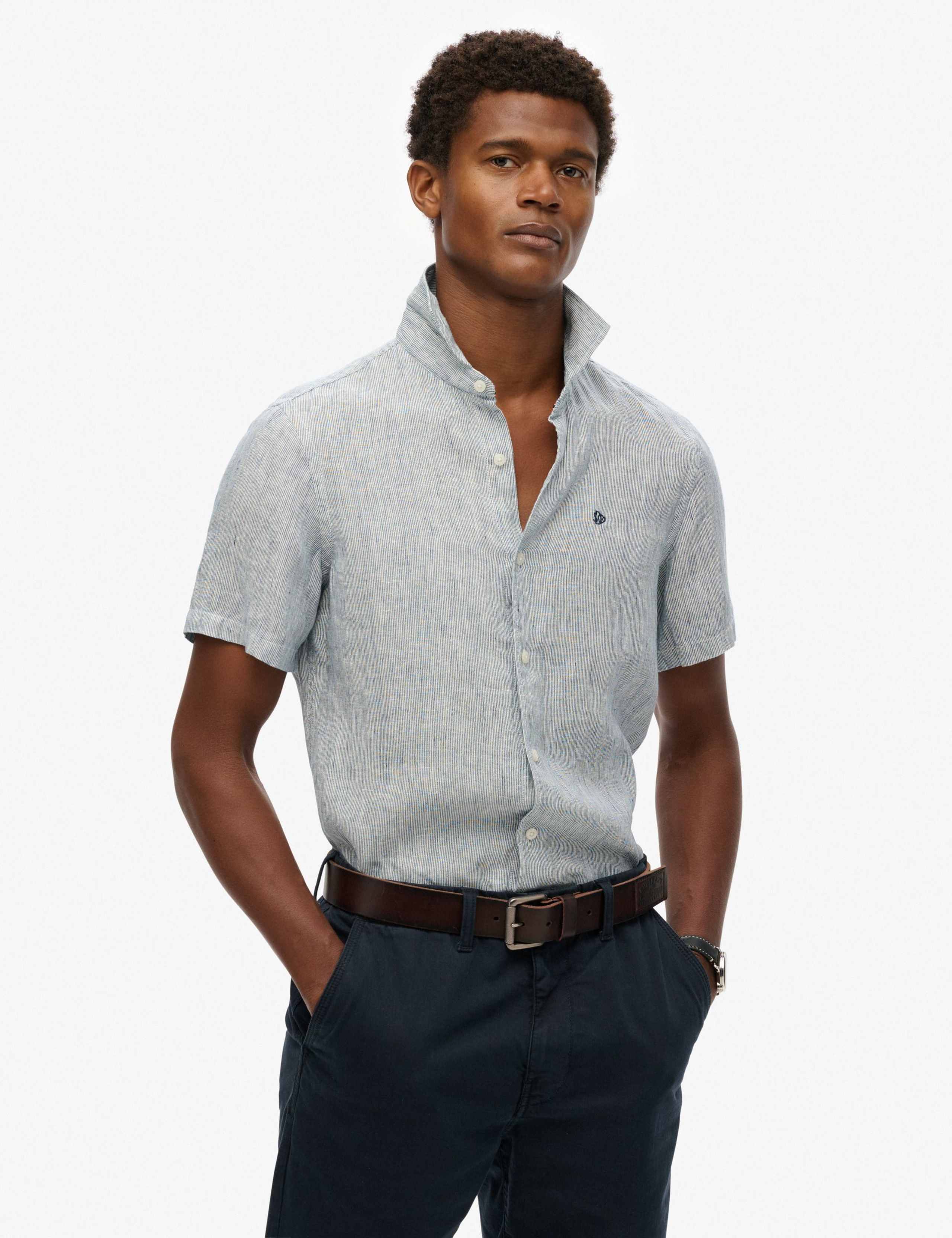 Relaxed Fit Pure Linen Embroidered Shirt