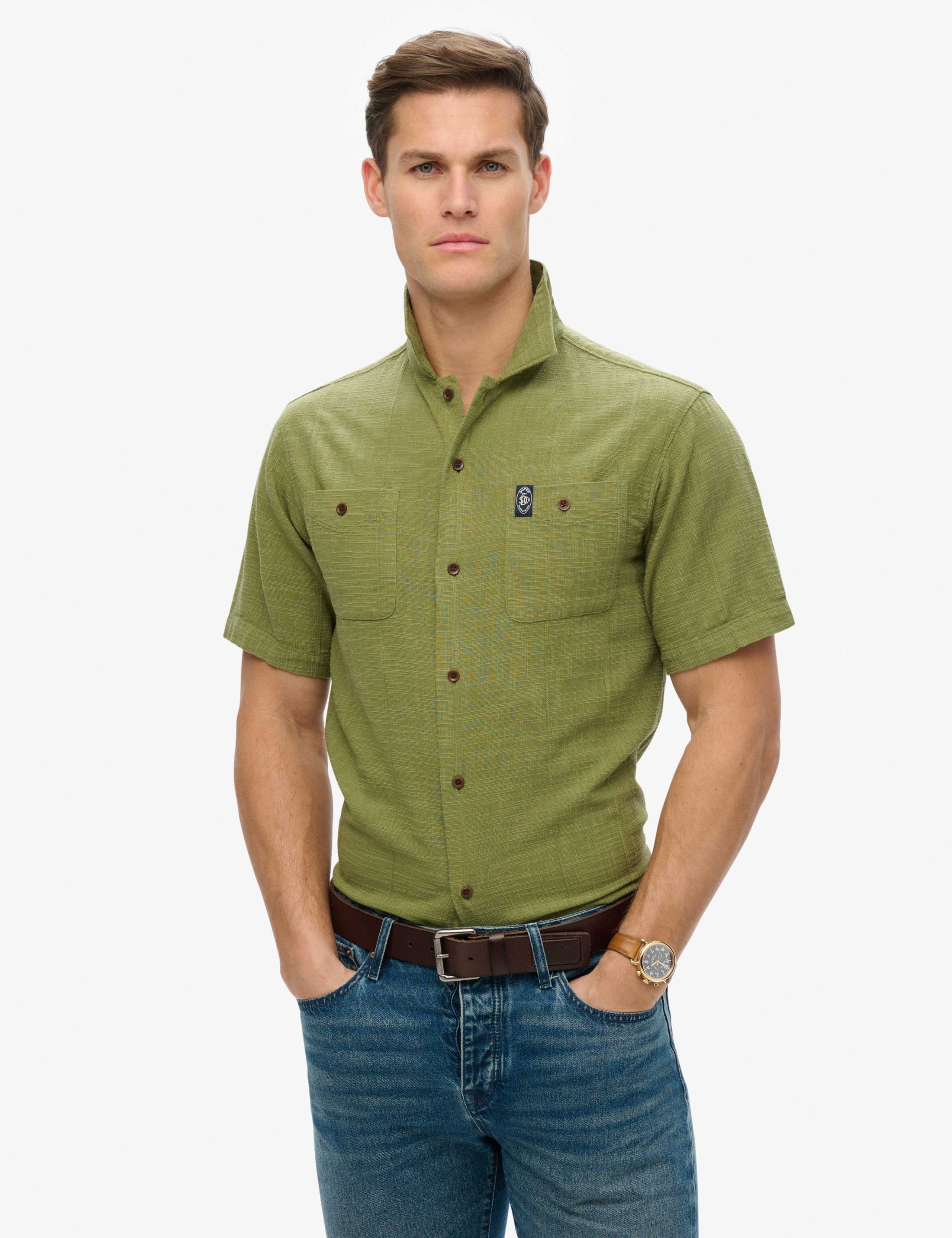 Relaxed Fit Cotton Rich Textured Shirt