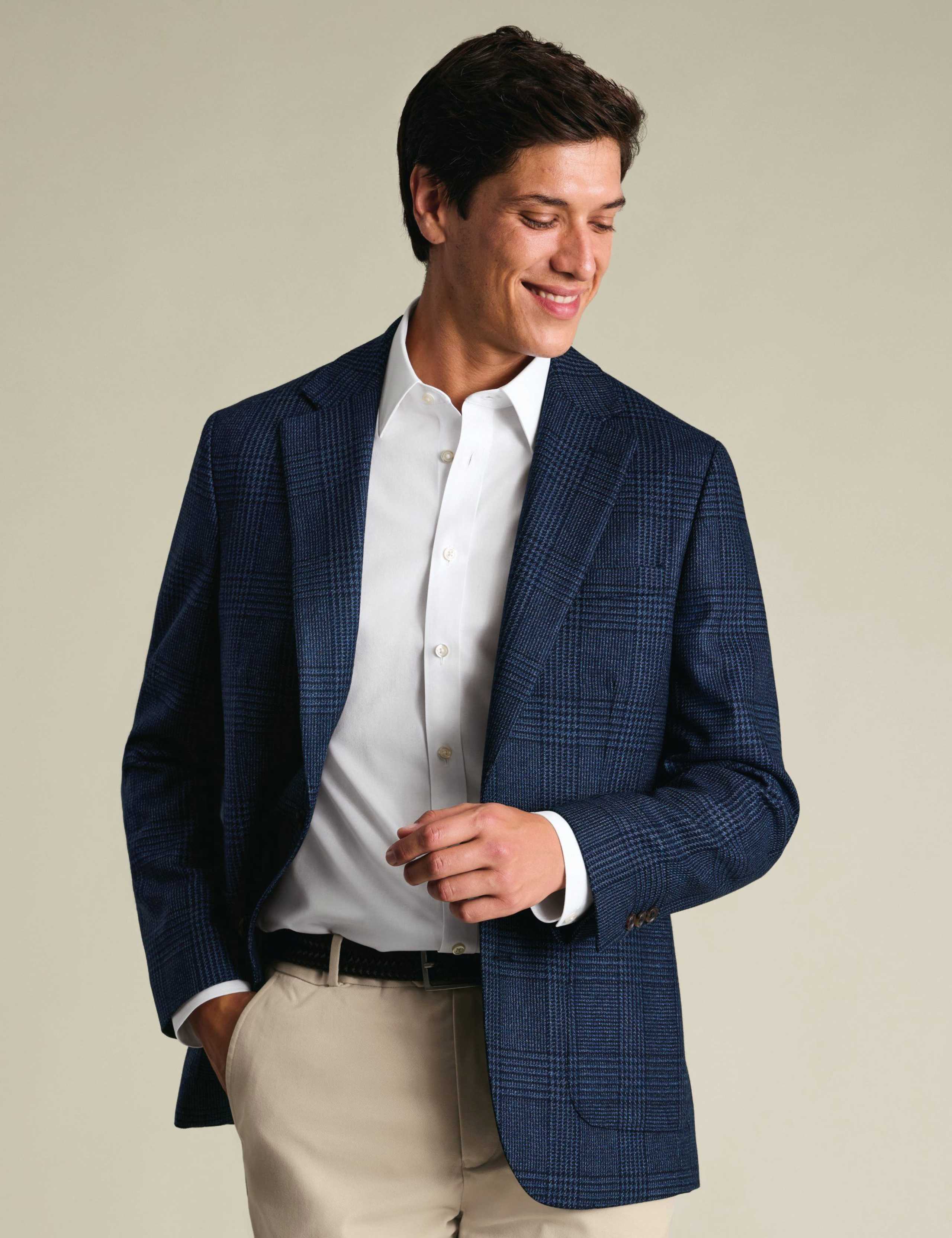 Slim Fit Wool Rich Check Suit Jacket