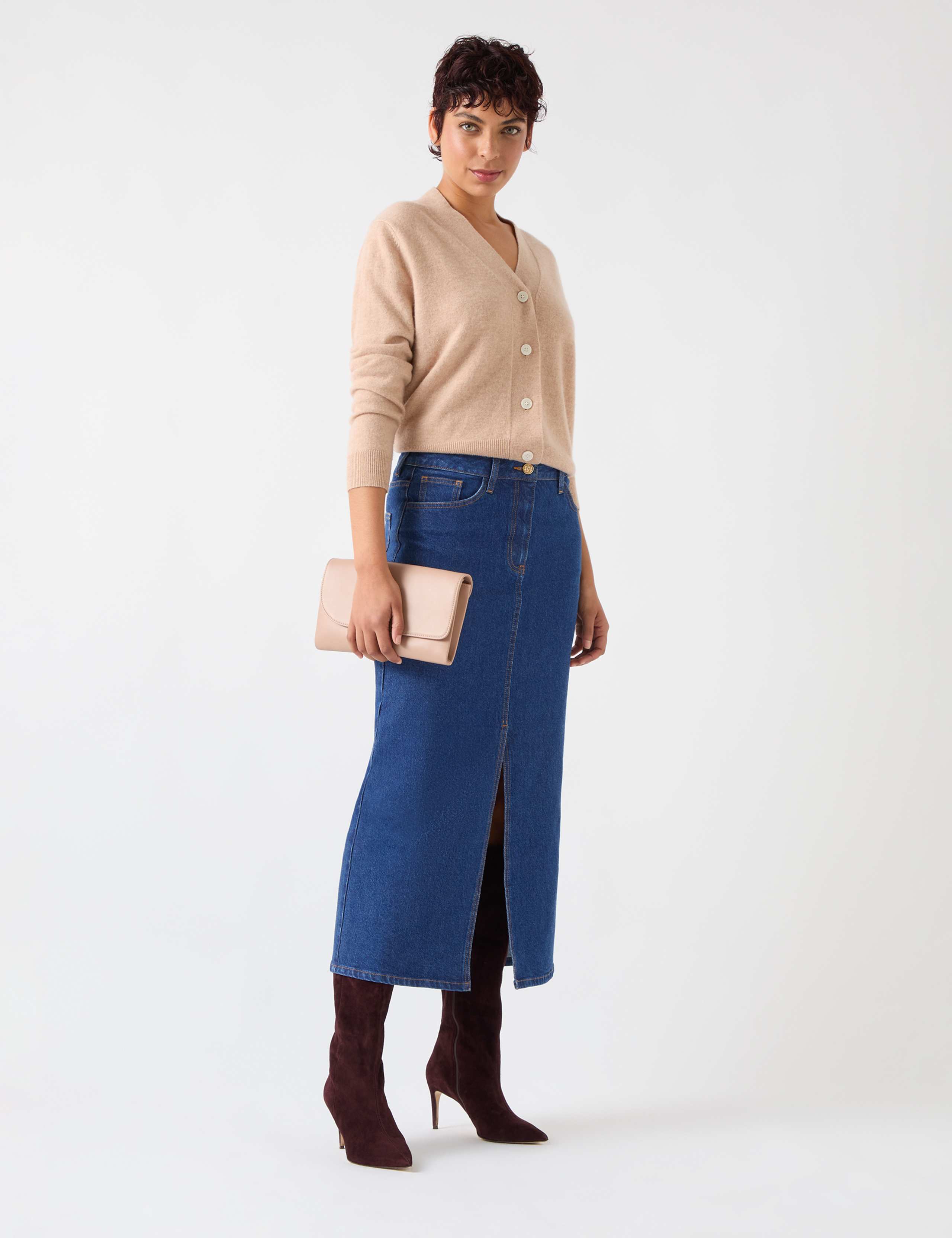 Denim Midaxi Pencil Skirt