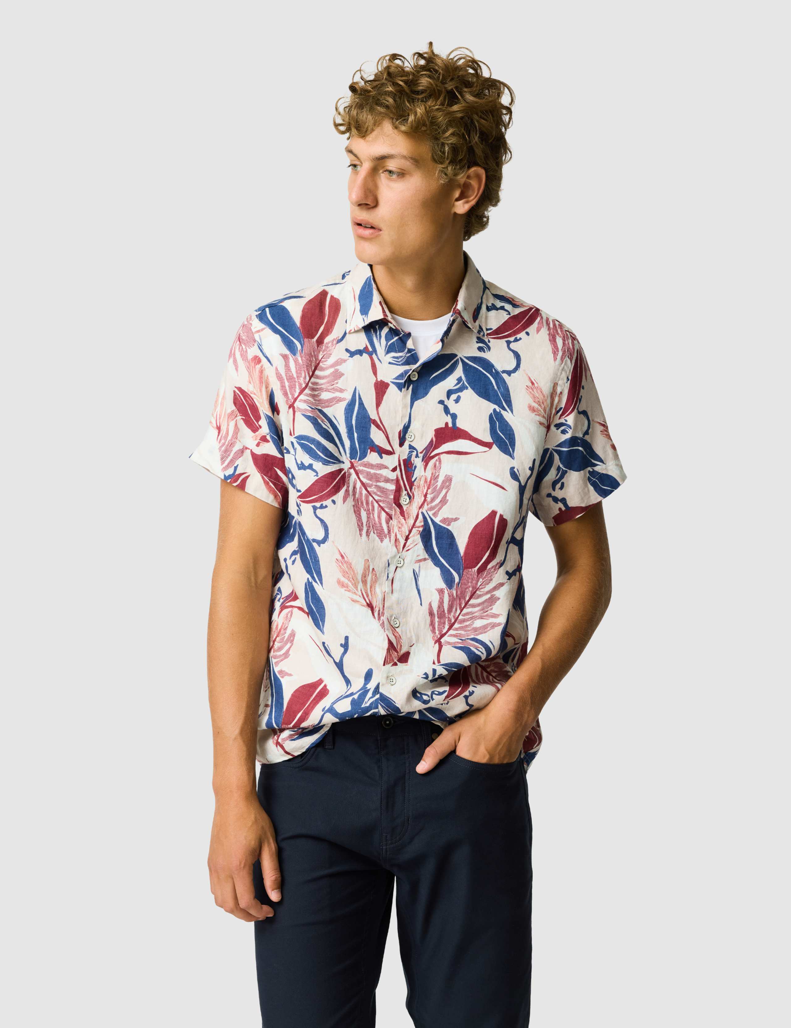 Saltwater Creek Slim Fit Pure Linen Shirt