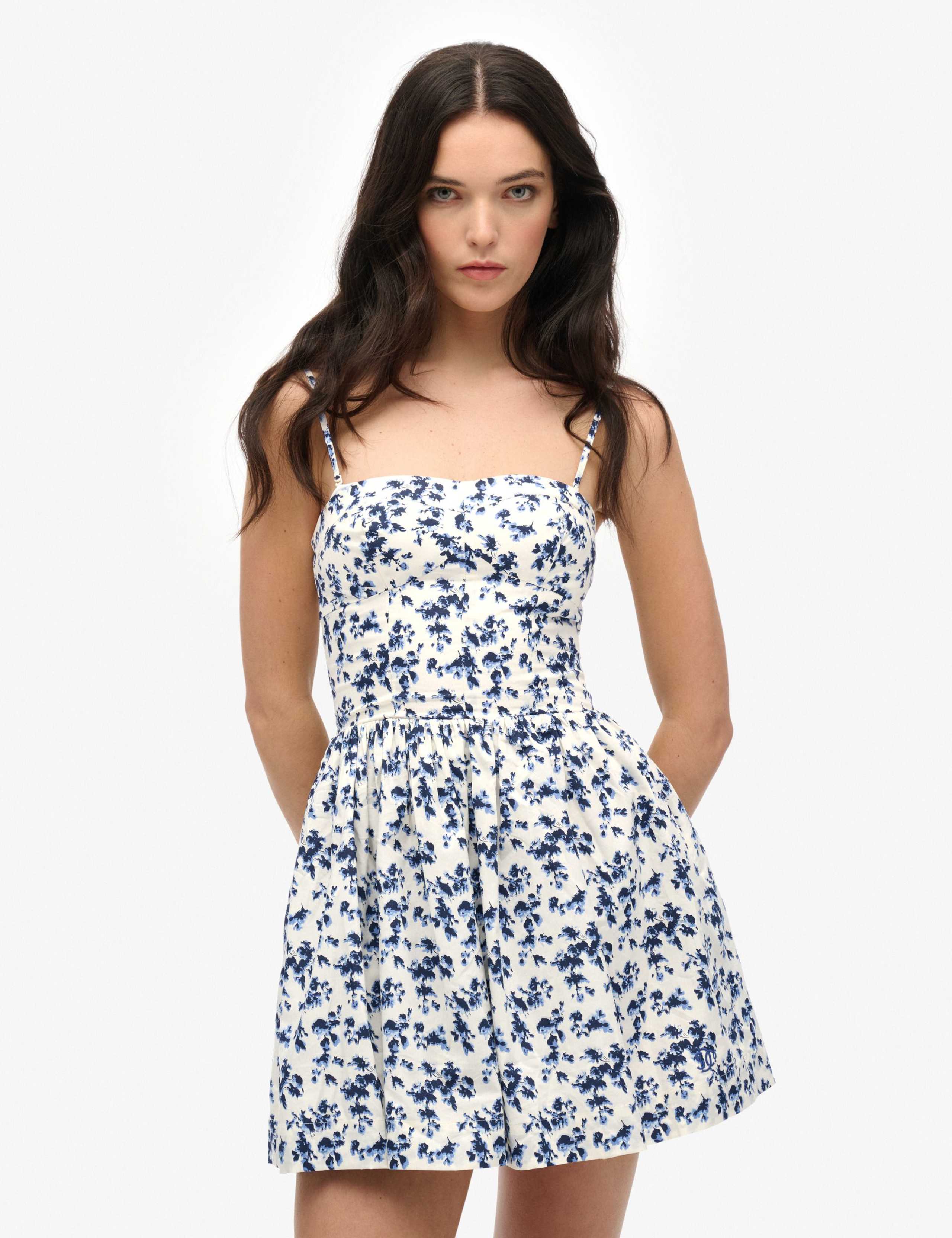 Floral Sweetheart Neck Cami Mini Dress