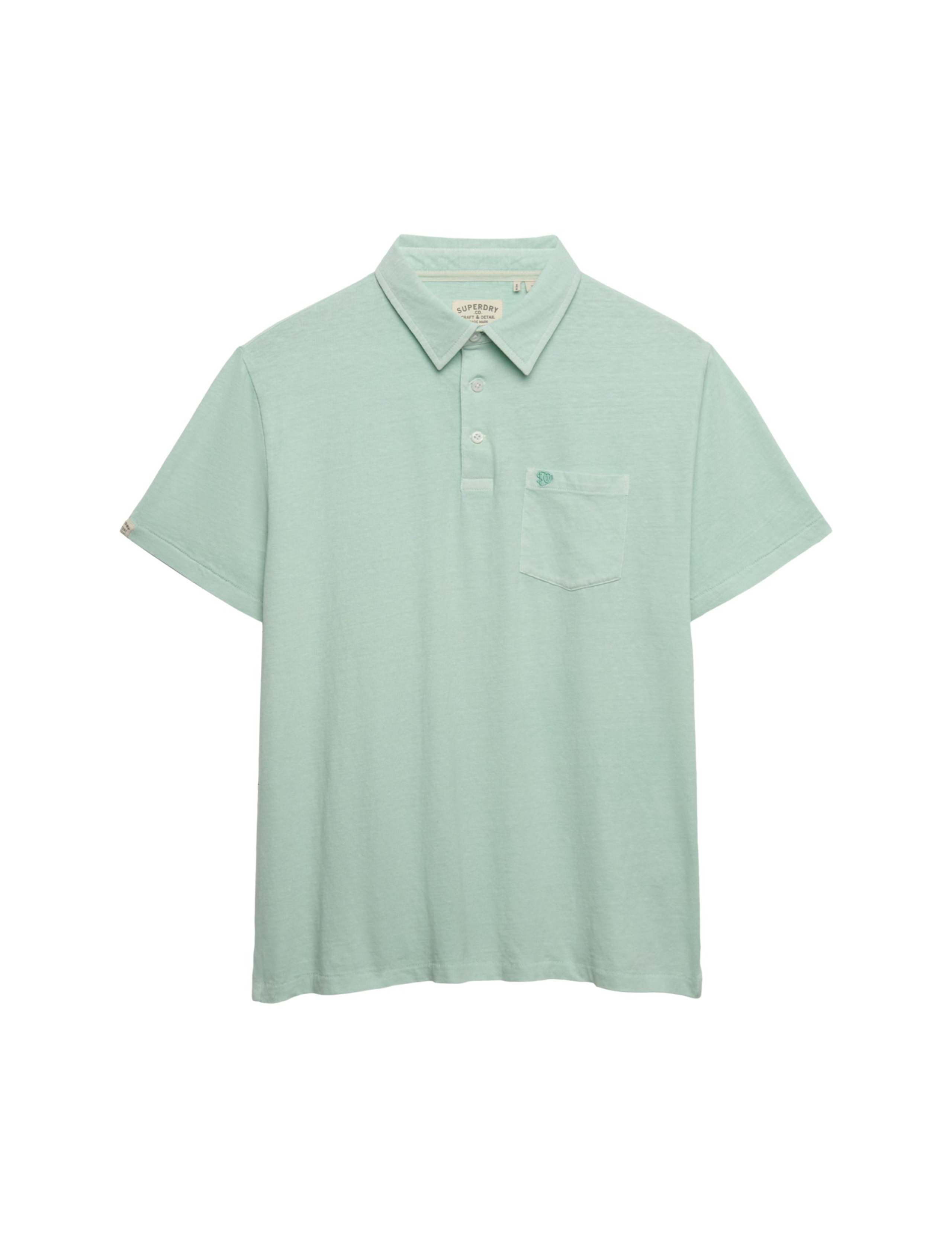 Slim Fit Cotton Rich Polo Shirt with Linen