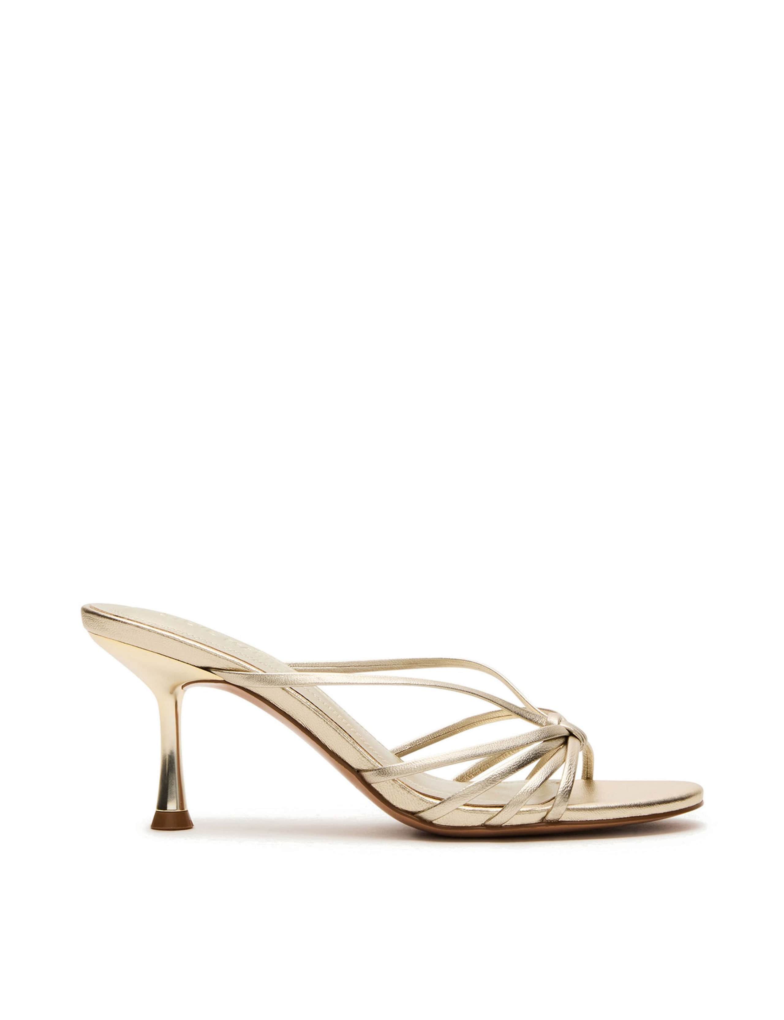 Edna Leather Strappy Kitten Heel Sandals