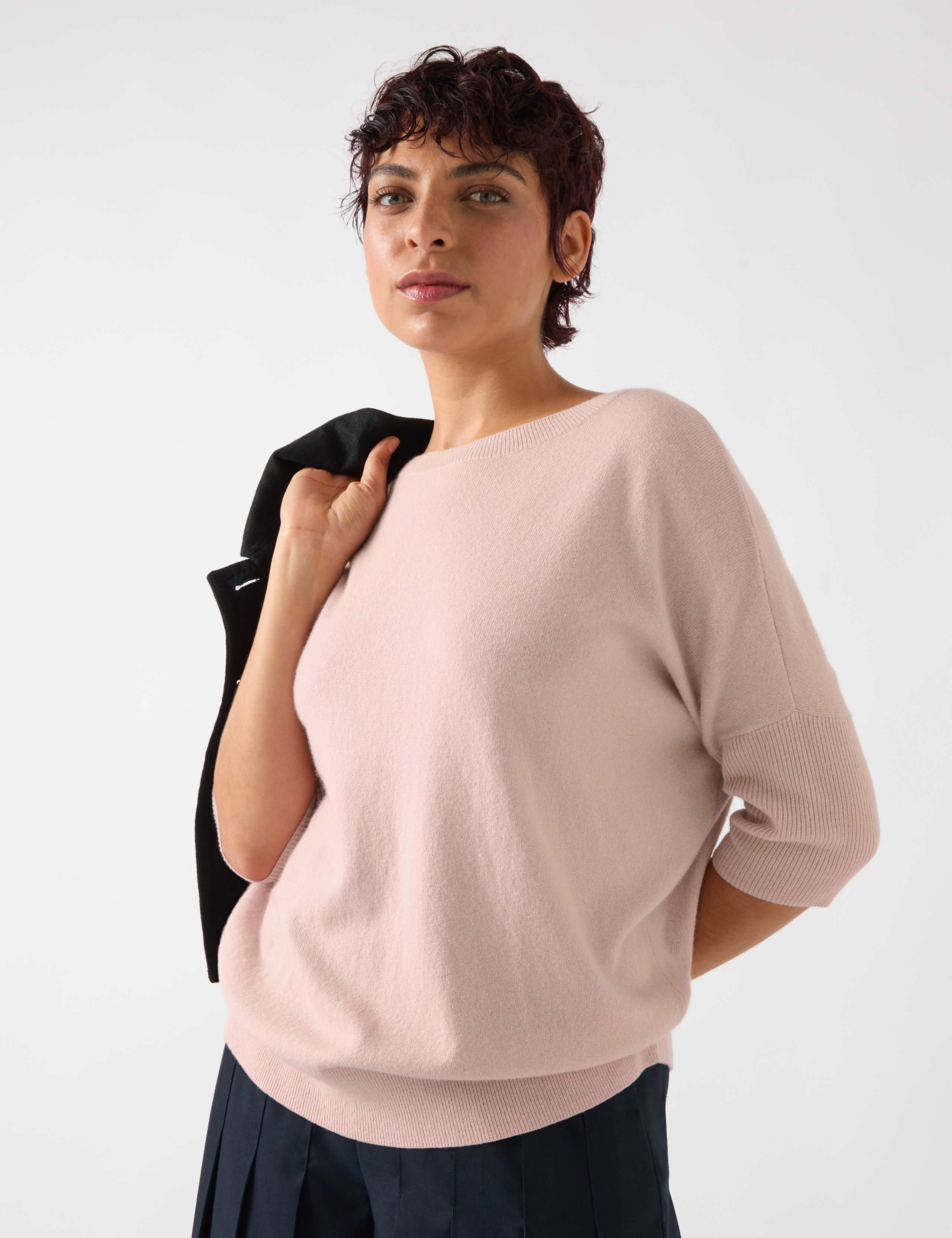 Merino Wool Blend Textured Jumper