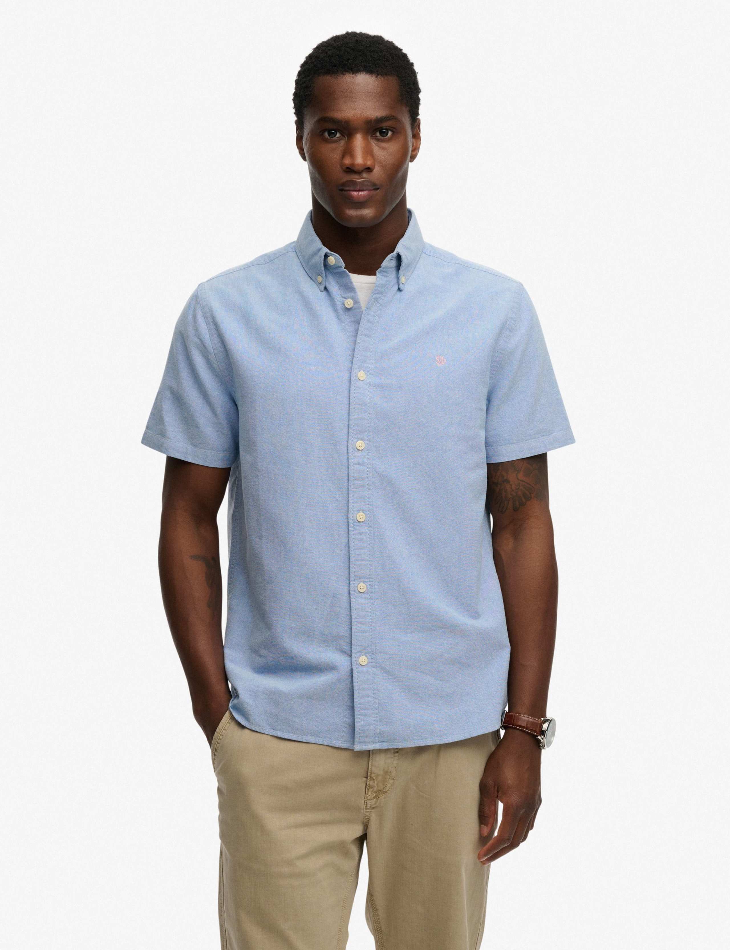 Relaxed Fit Short Sleeve Oxford Shirt