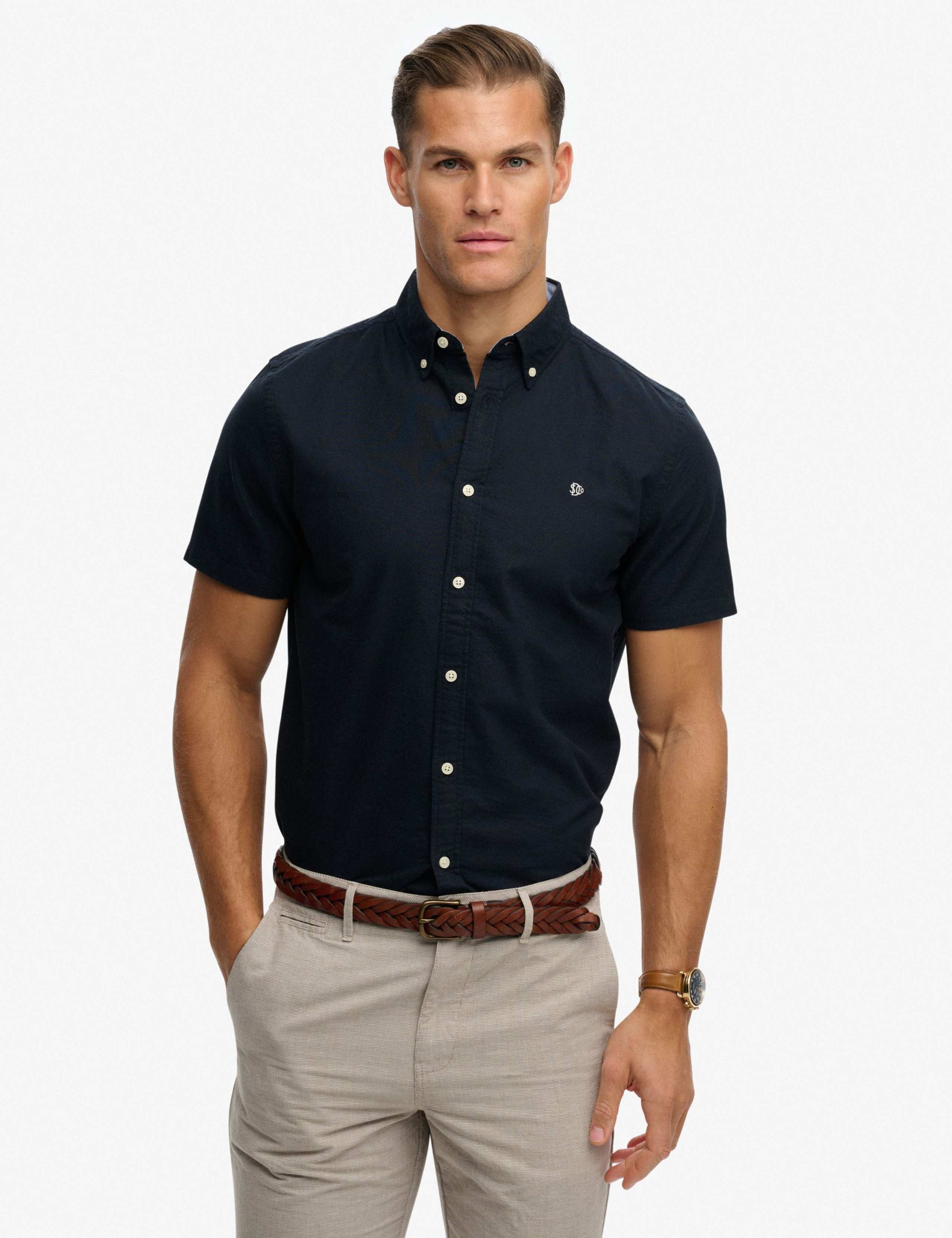 Relaxed Fit Short Sleeve Oxford Shirt