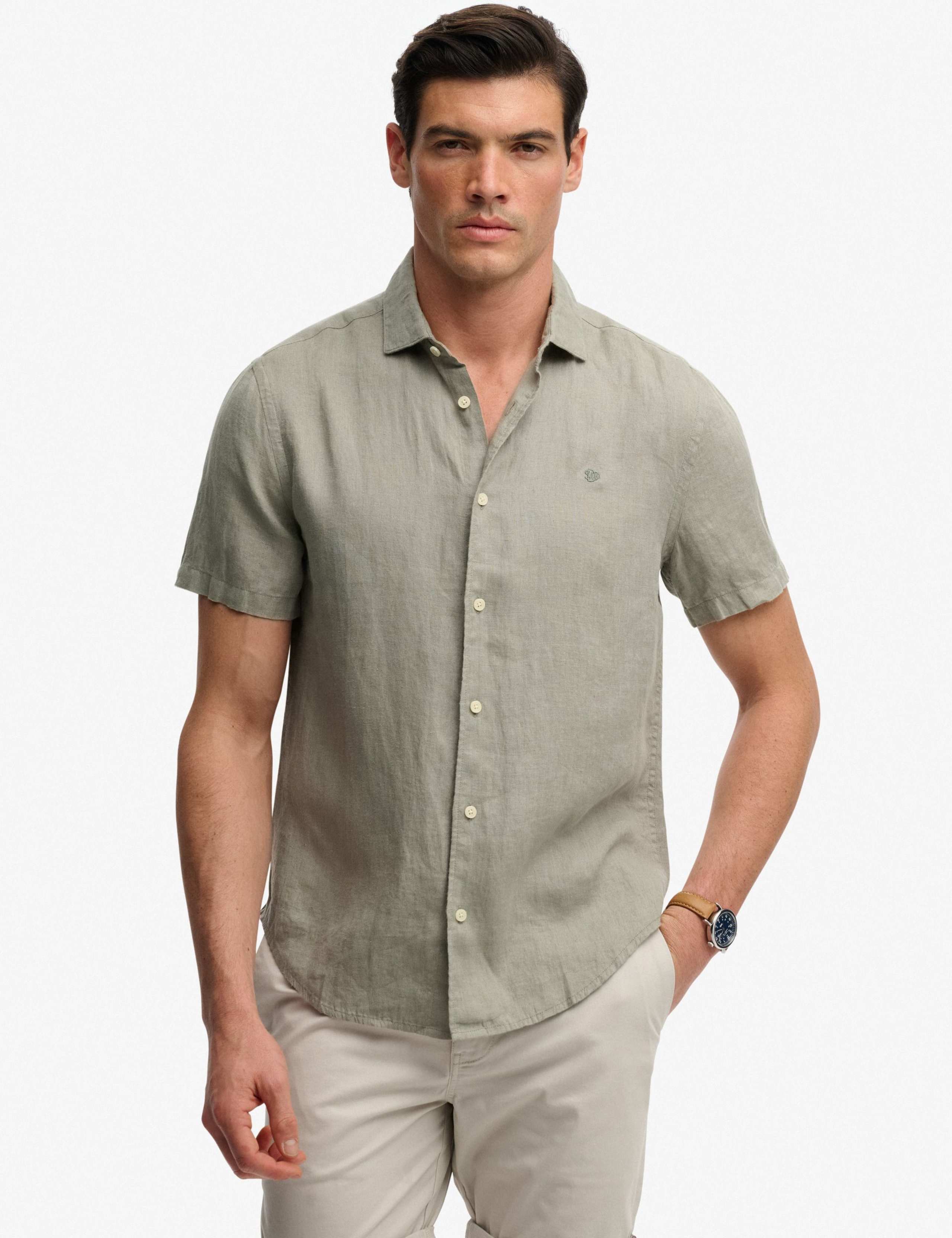 Relaxed Fit Pure Linen Short Sleeve Shirt