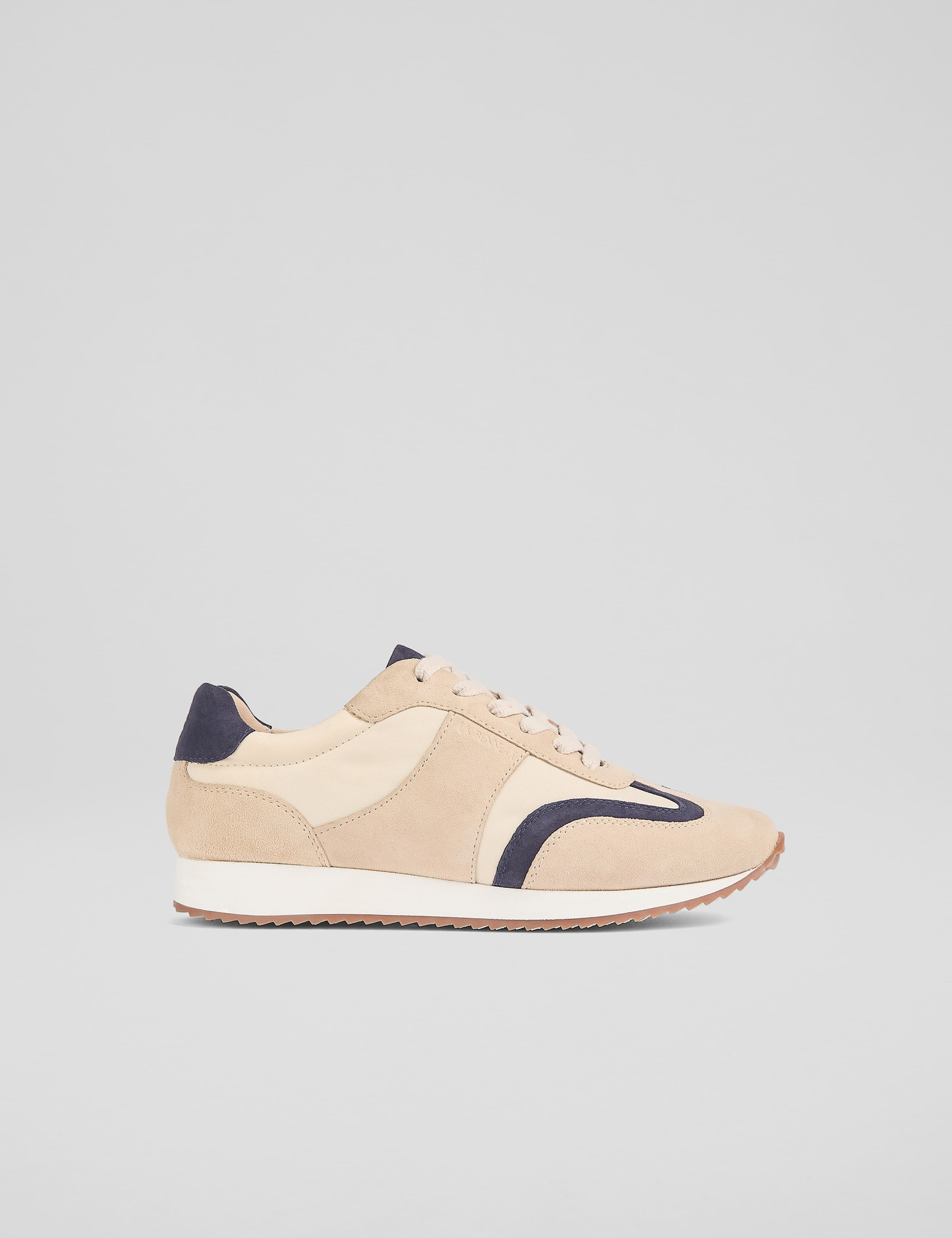 Lace Up Suede Panel Trainers