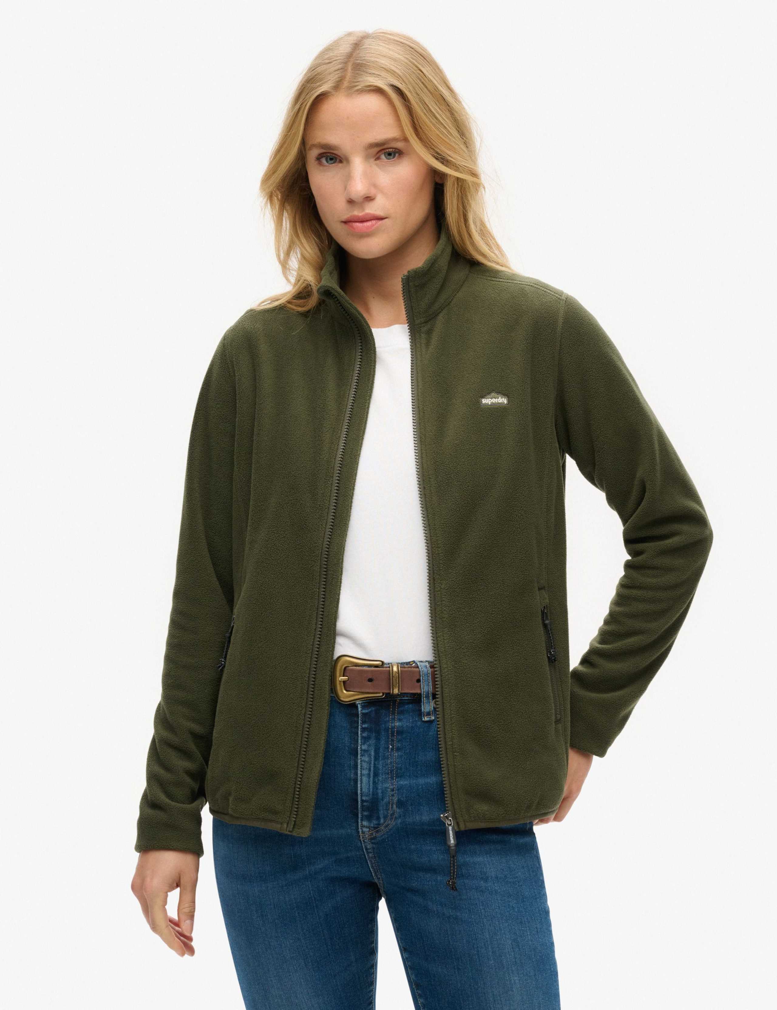 Zip Up Funnel Neck Polar Fleece Jacket