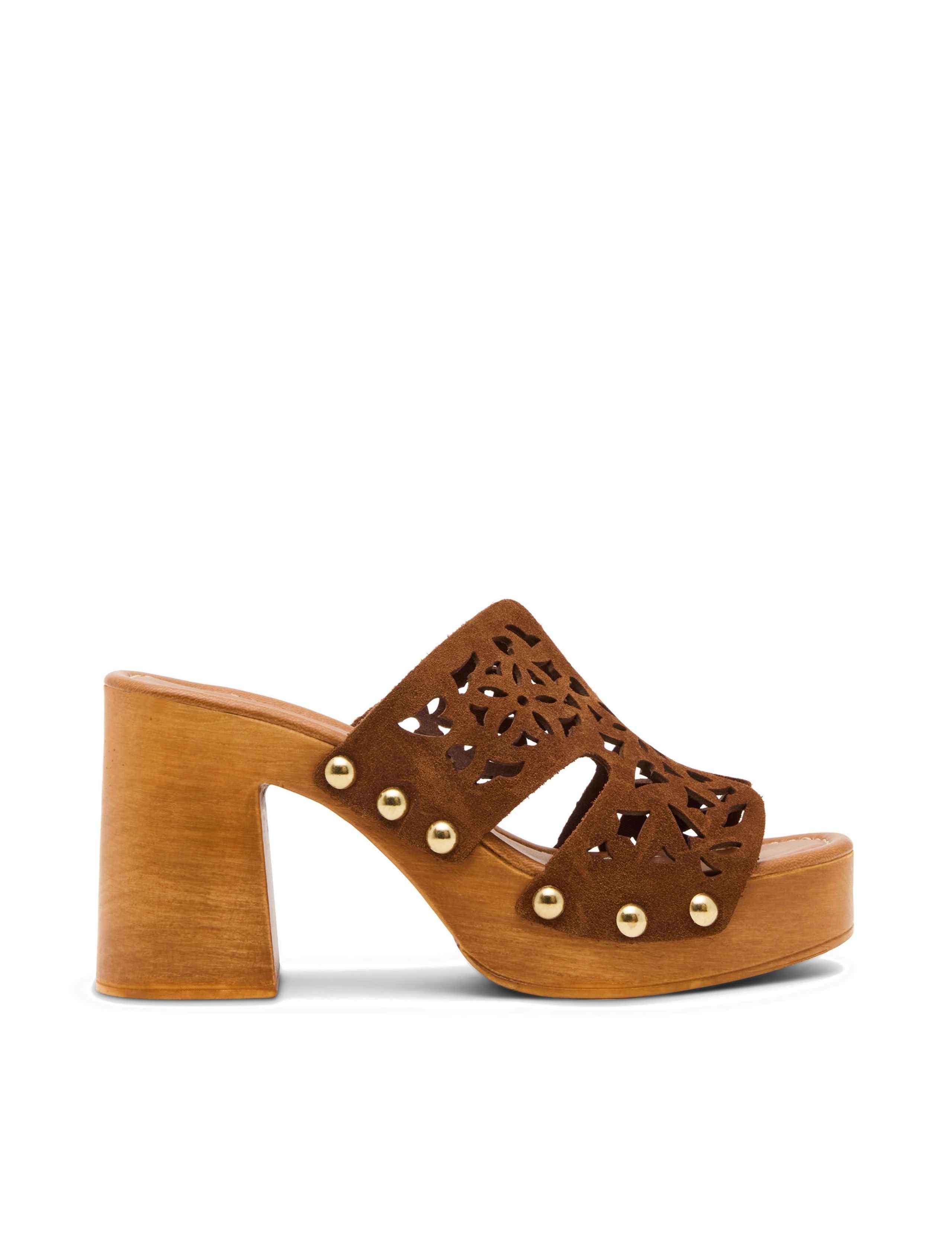 Sunkissed Suede Block Heel Clogs