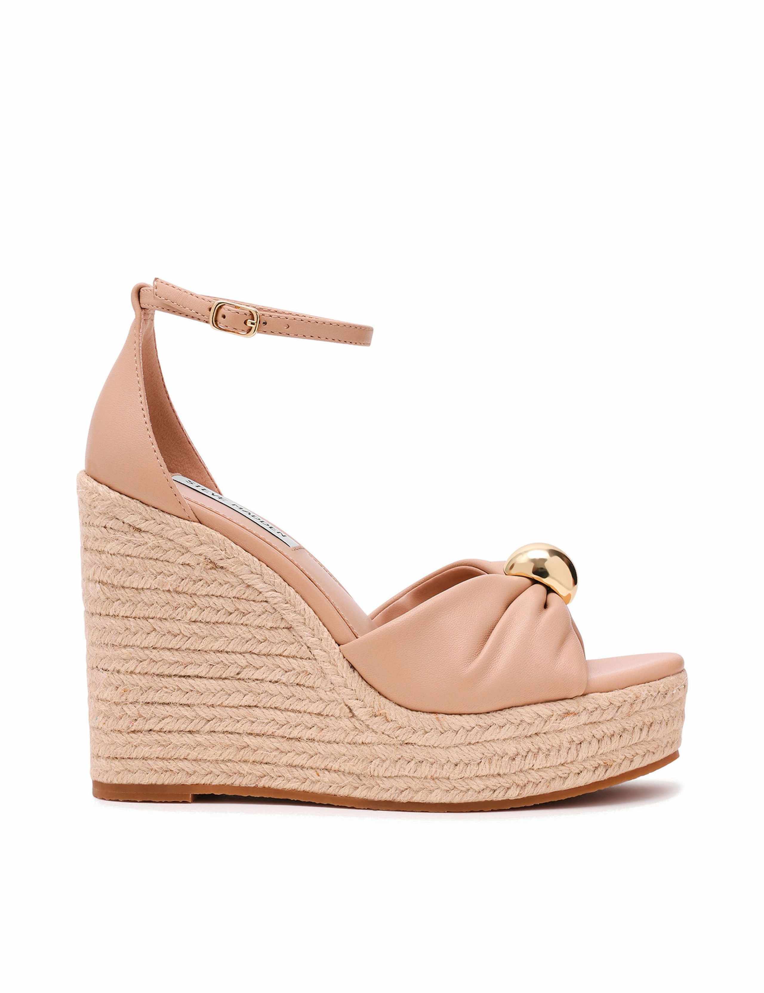 Taliya Leather Ankle Strap Wedge Sandals