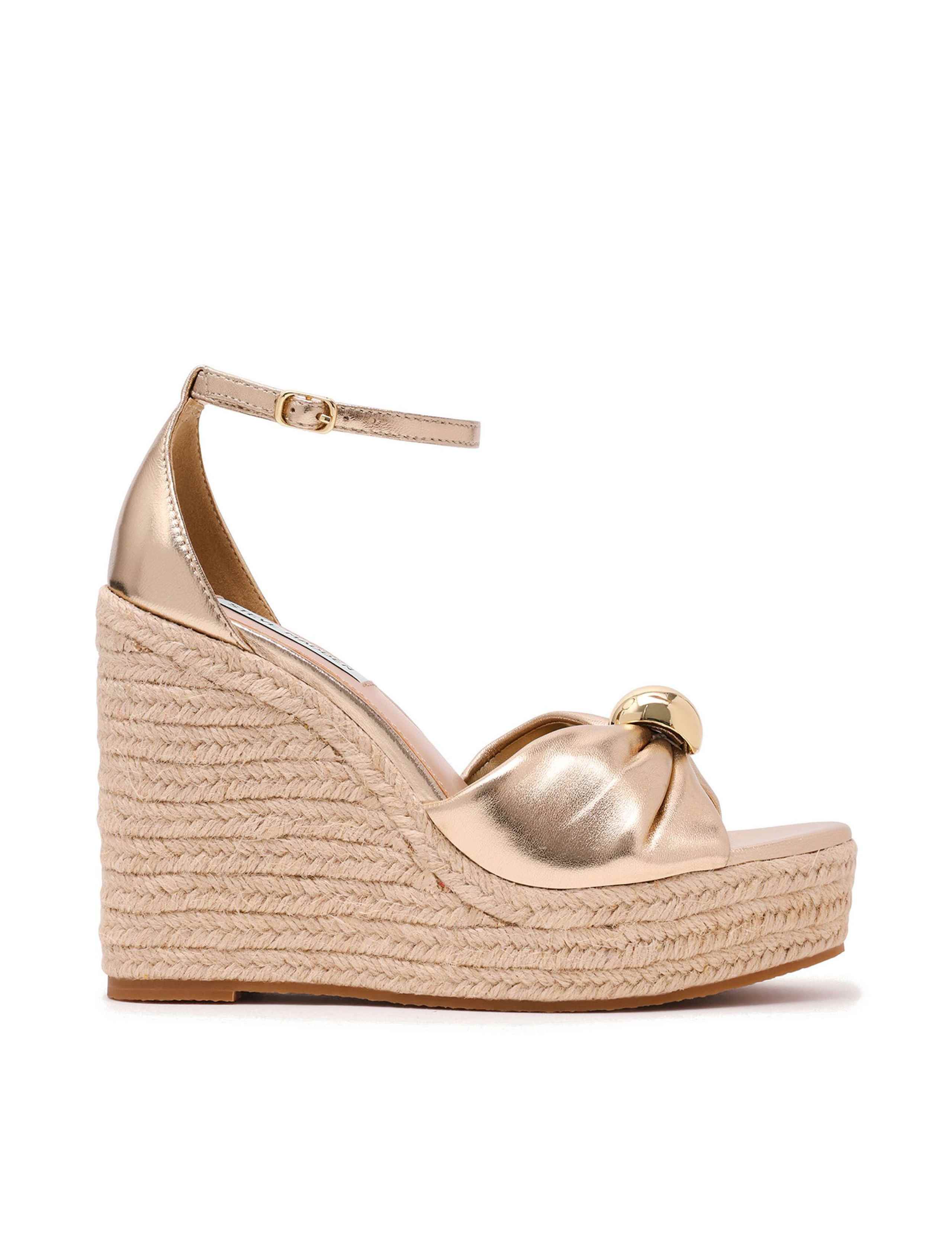 Taliya Leather Ankle Strap Wedge Sandals