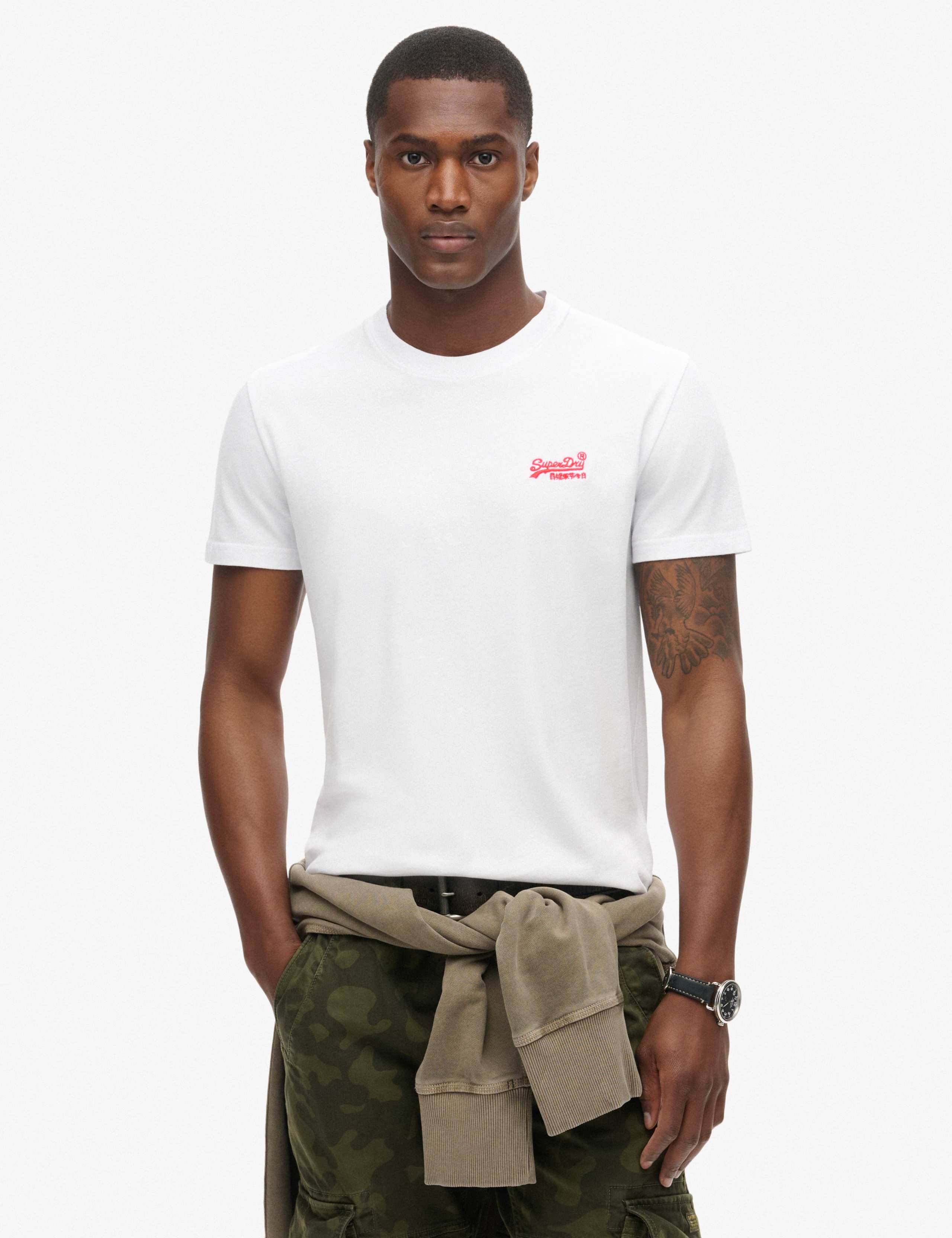Slim Fit Pure Cotton Crew Neck Logo T-Shirt