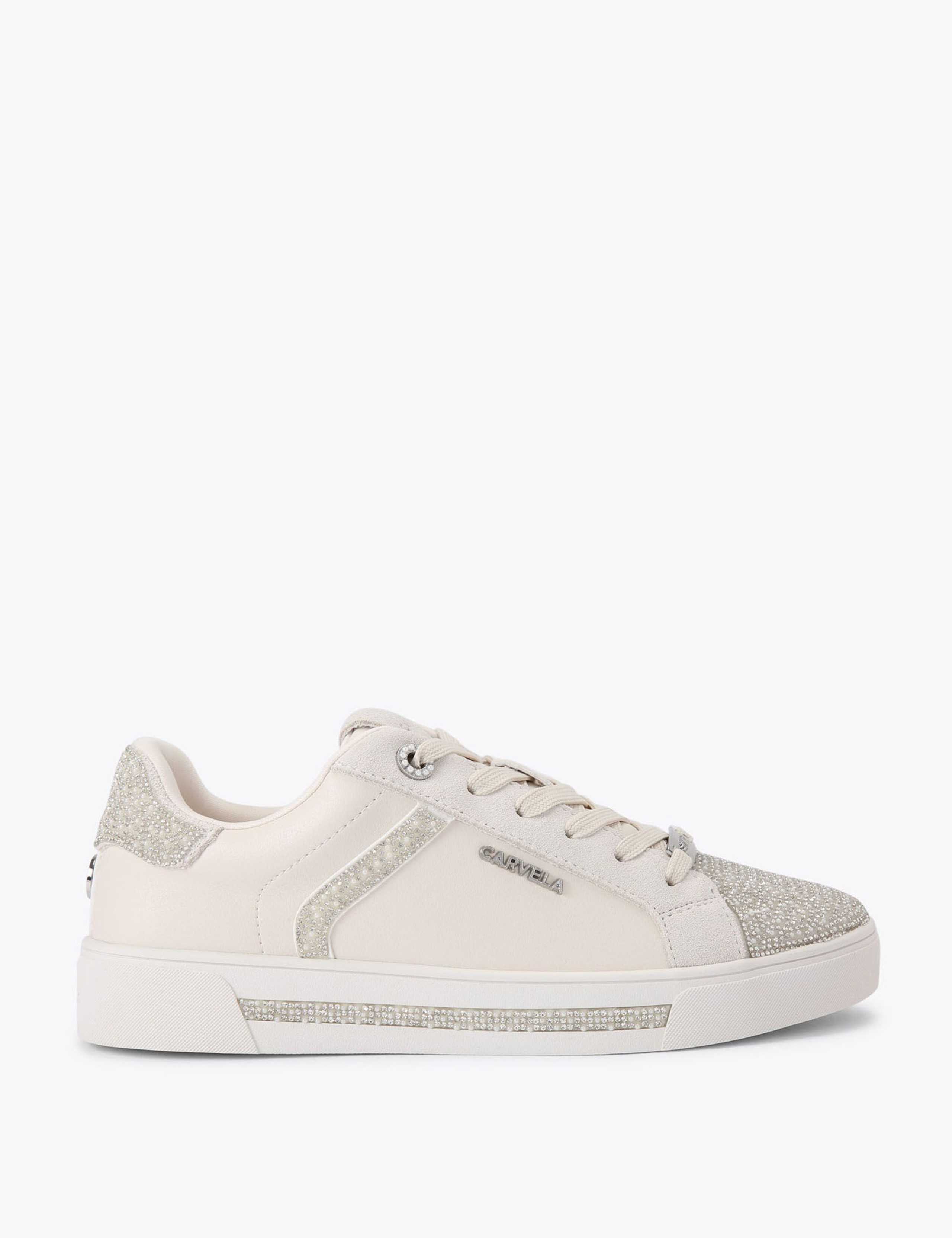 Sparkle Embellished Lace Up Trainers