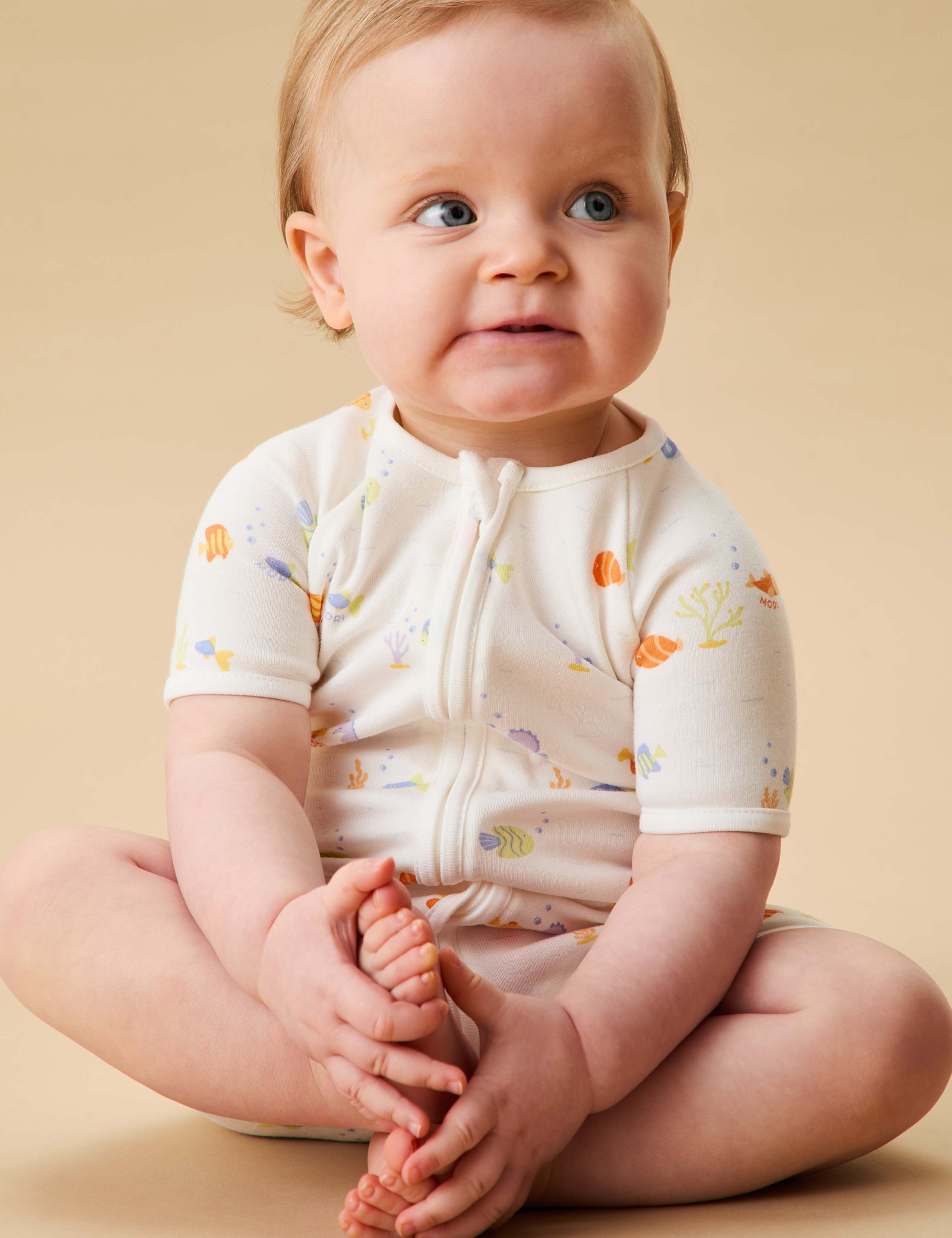 Cotton Blend Fish Sleepsuit (0-24 Mths)