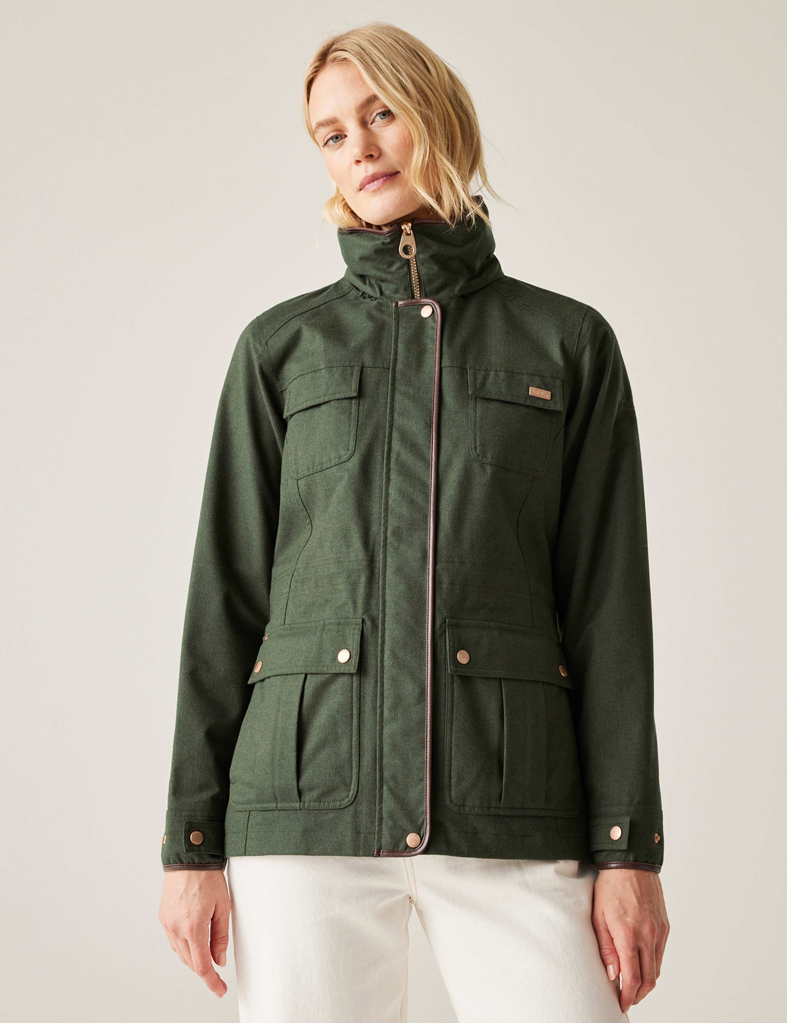 Alixa Hooded Funnel Neck Utility Jacket
