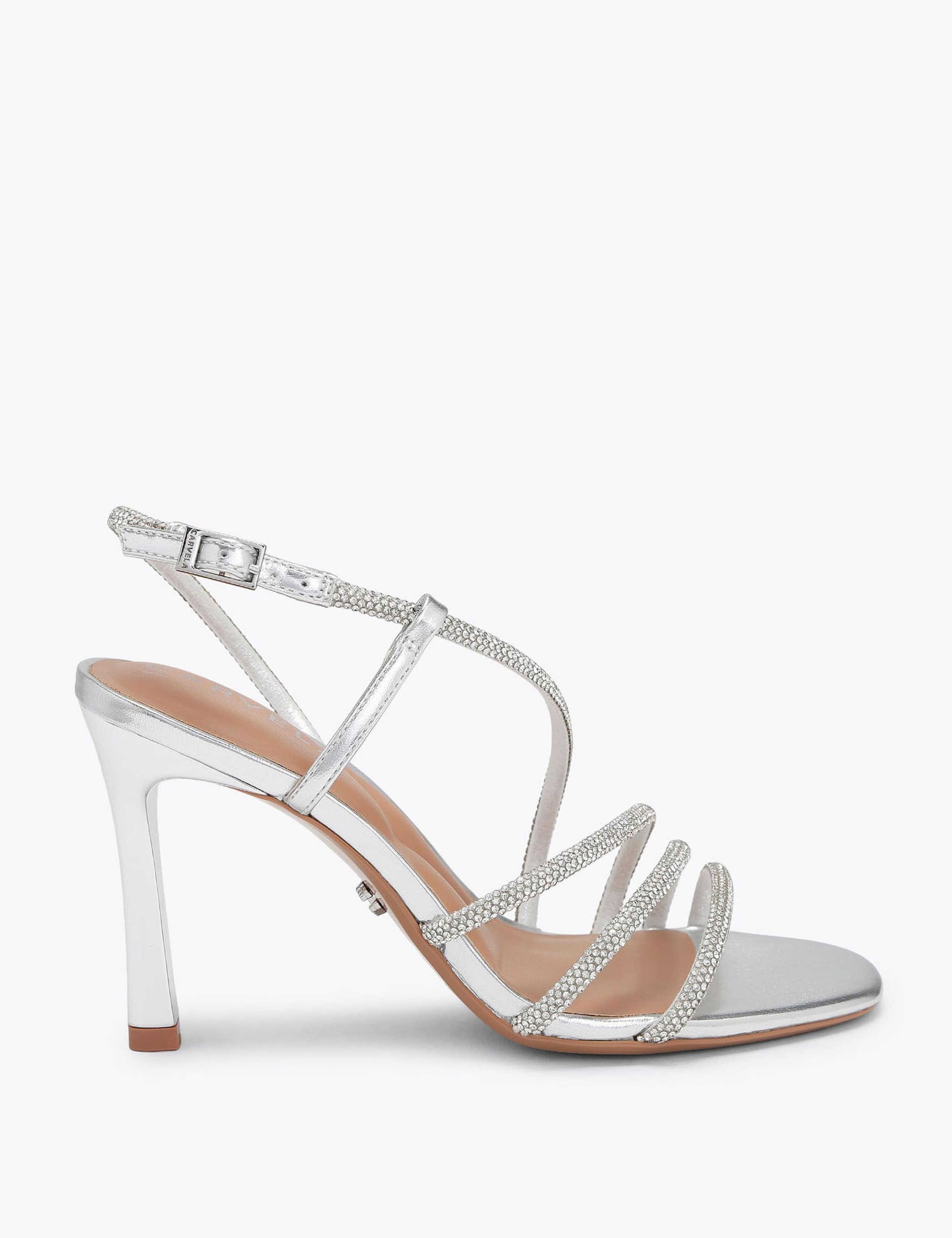 Wide Fit Sparkle Stiletto Heel Sandals