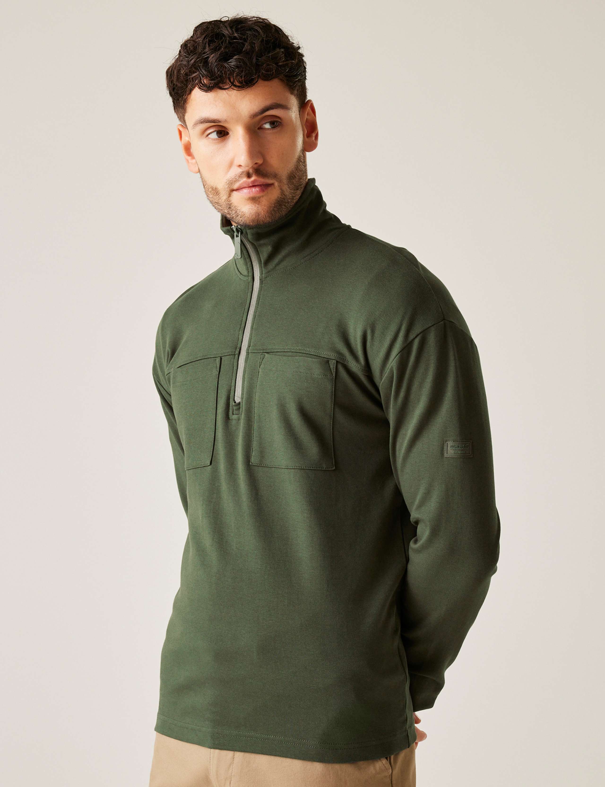 Ferdo Pure Cotton Half Zip Sweatshirt