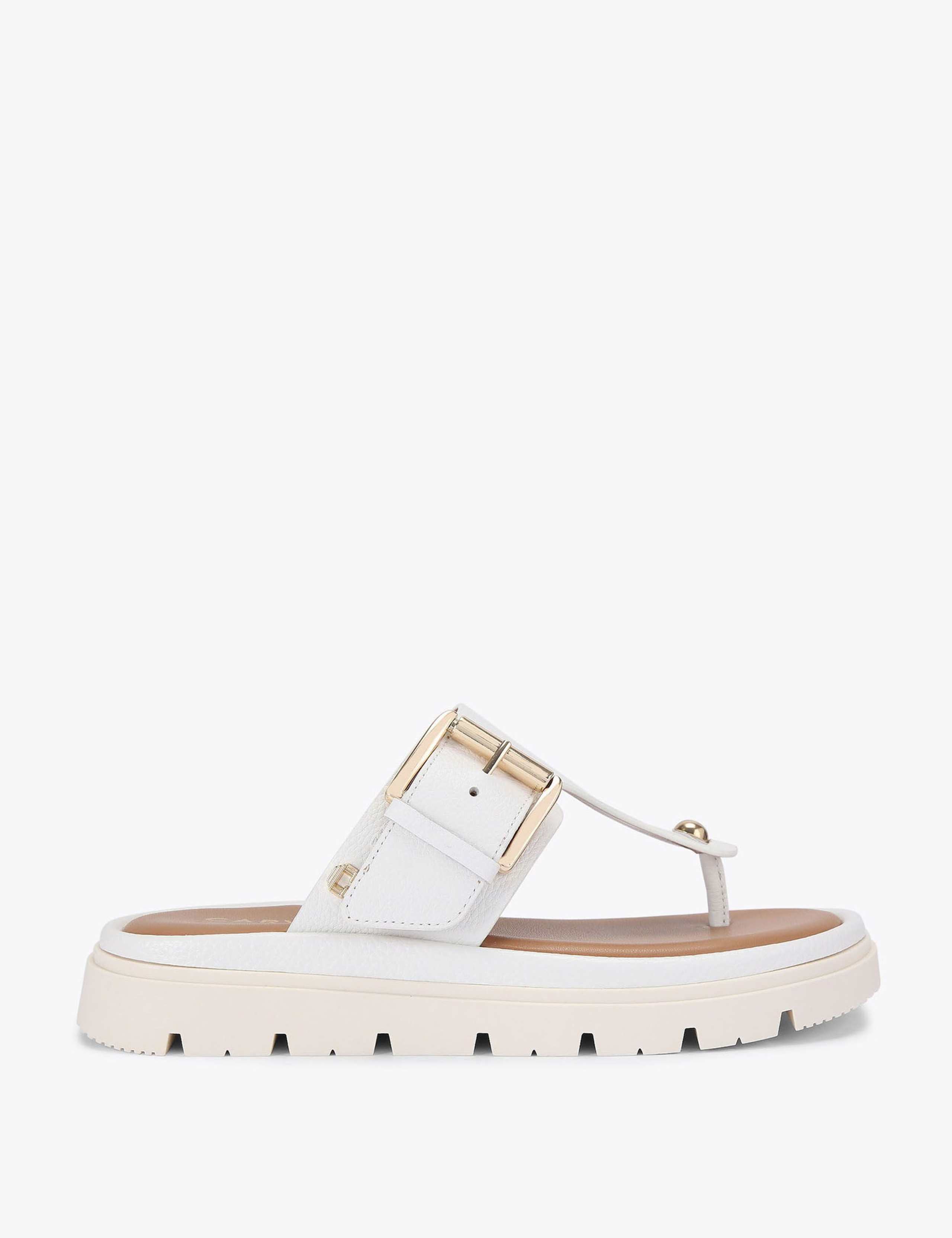 Leather T-Bar Flatform Sandals