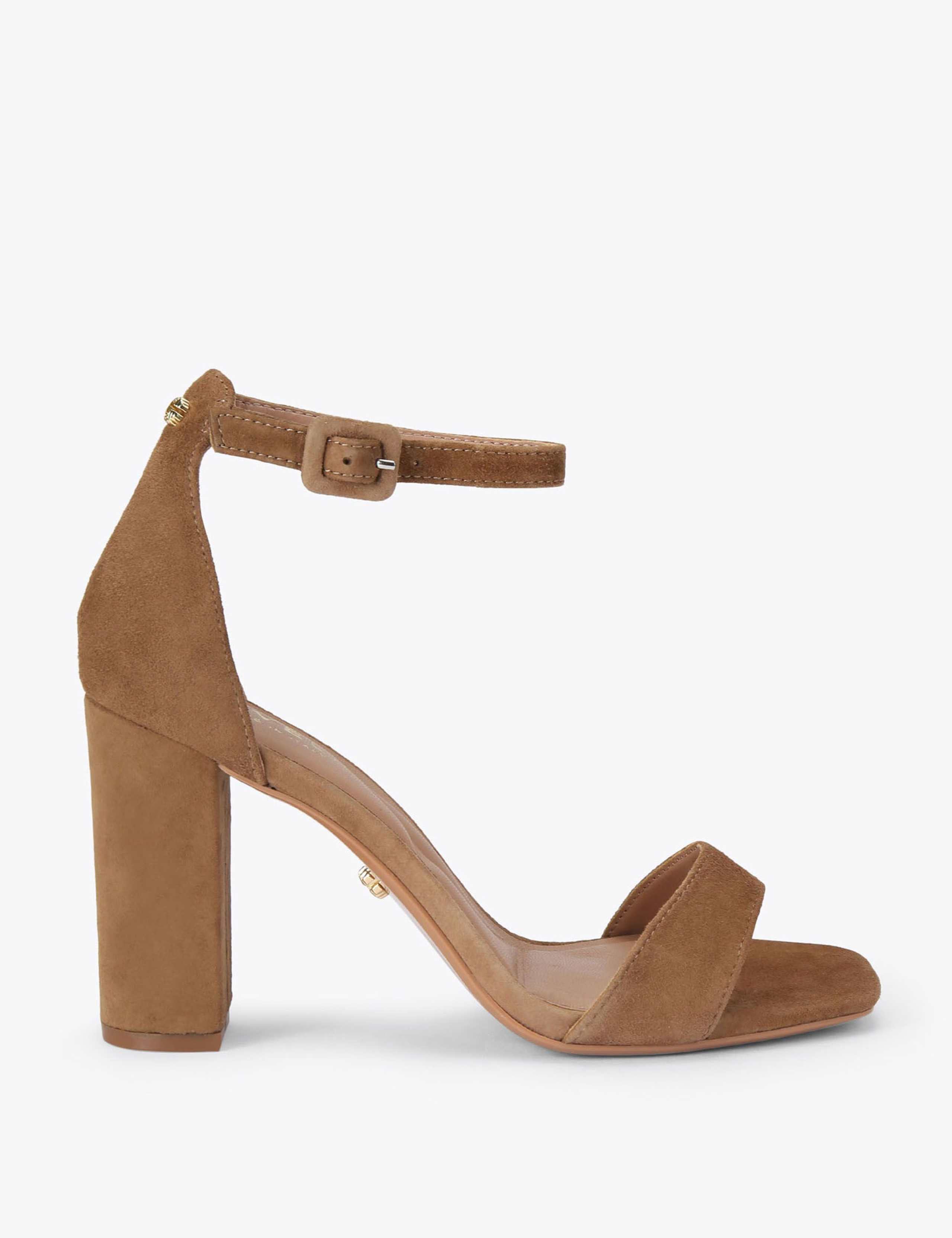 Suede Block Heel Sandals