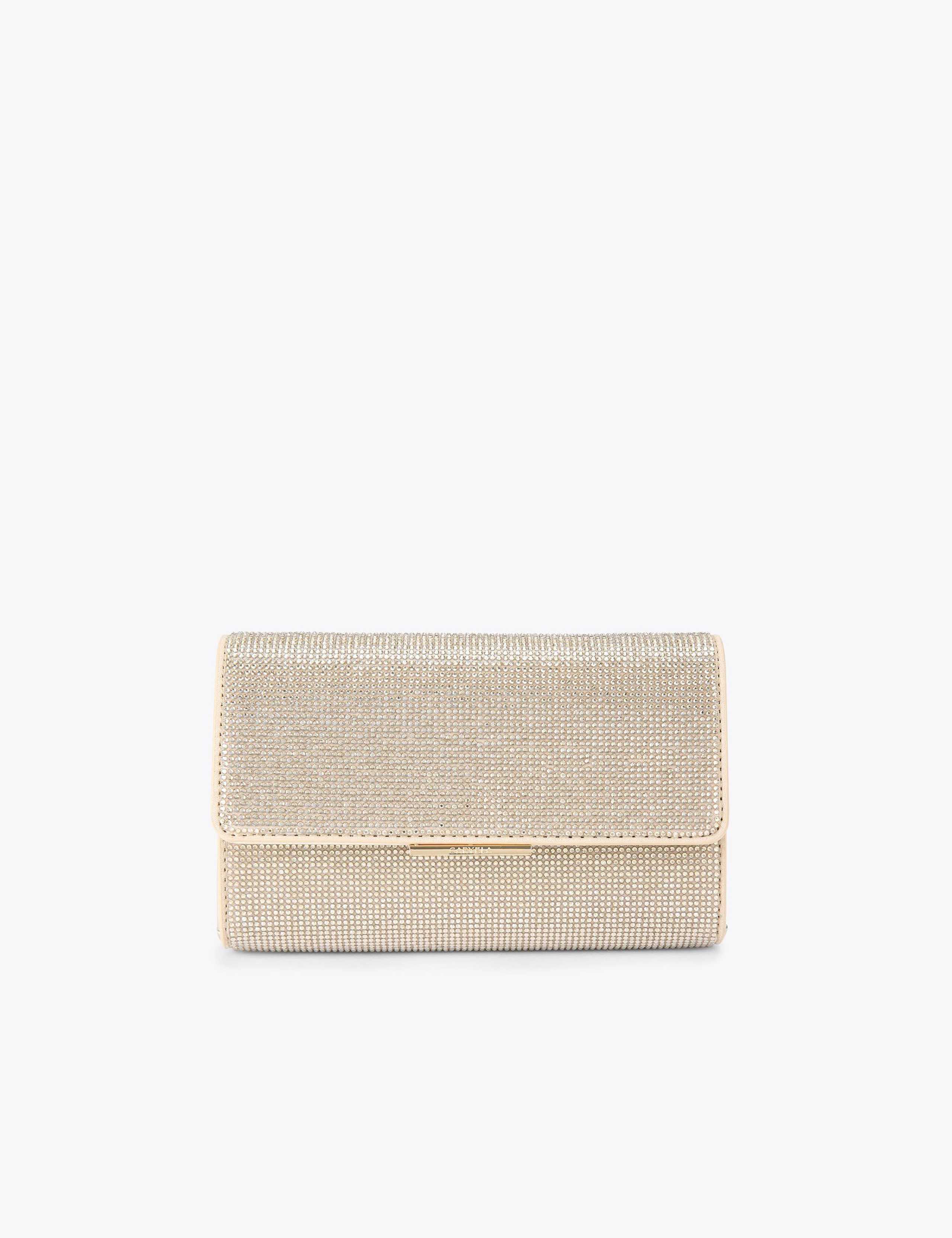 Embellished Chain Strap Clutch Bag