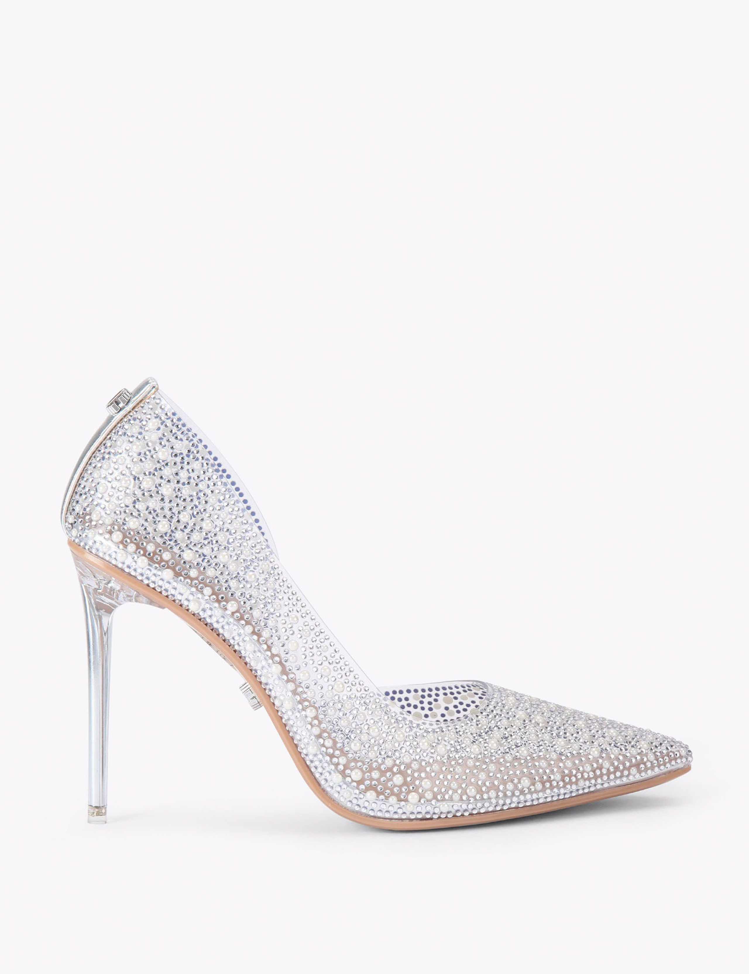 Crystal Embellished Stiletto Heel Court Shoes