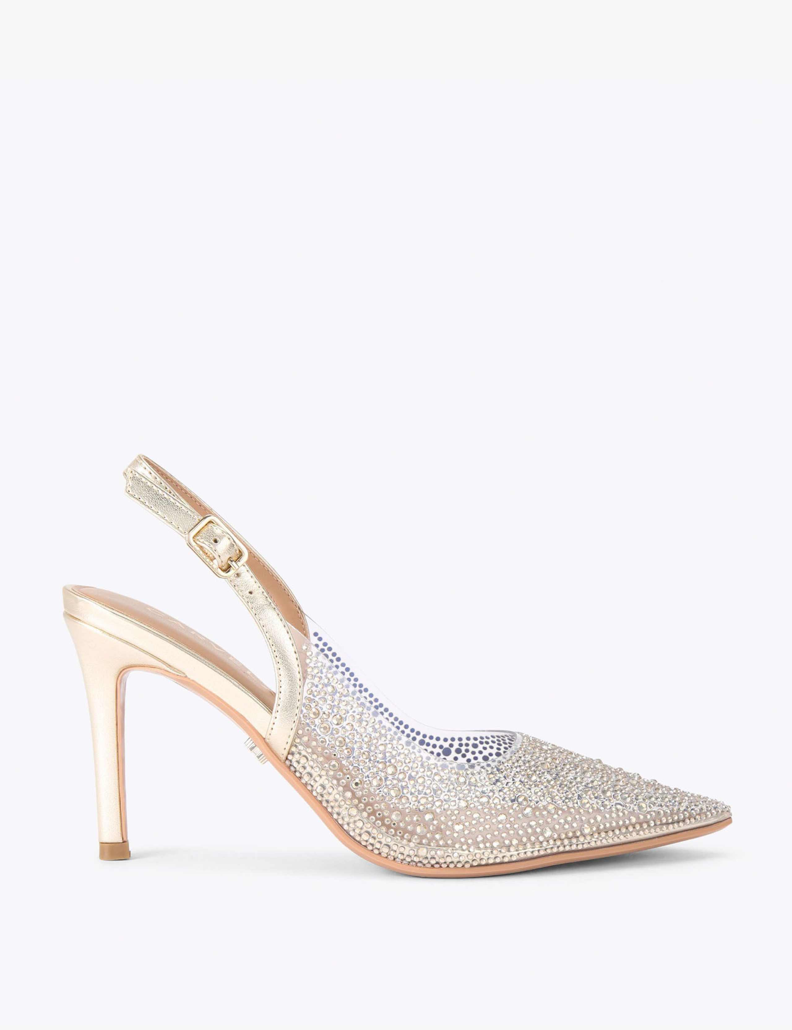Sparkle Stiletto Heel Slingback Shoes
