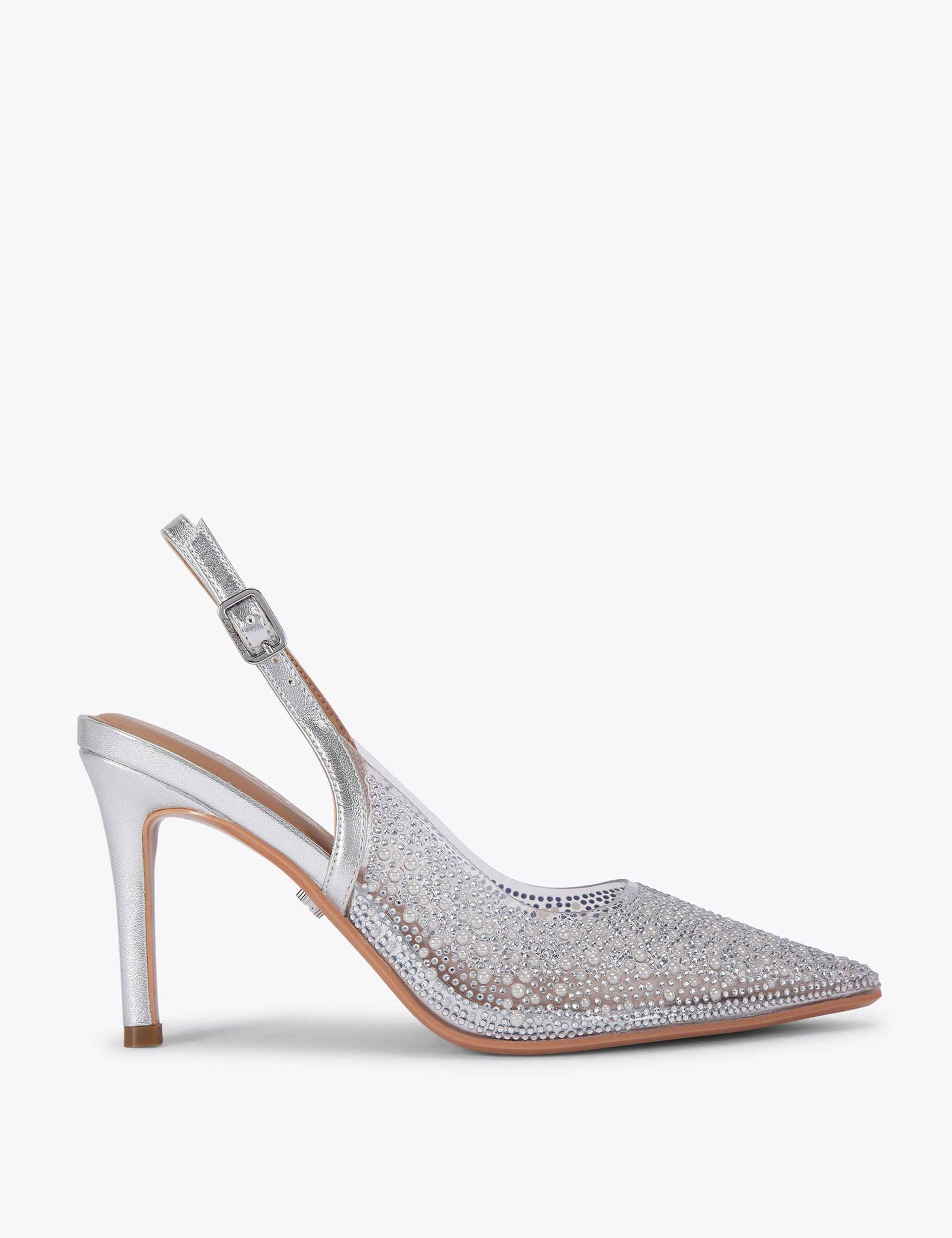 Sparkle Stiletto Heel Slingback Shoes