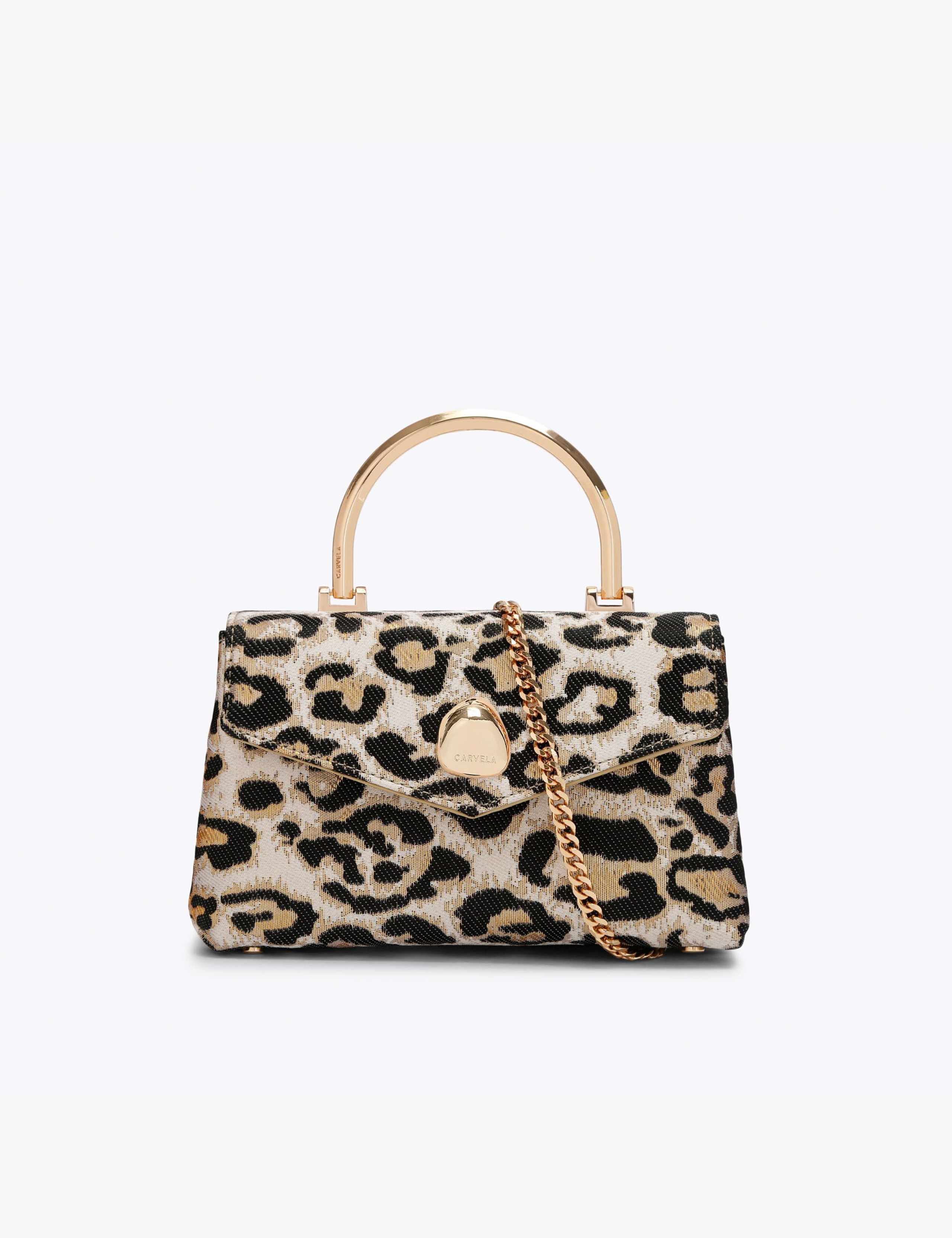 Animal Print Top Handle Grab Bag
