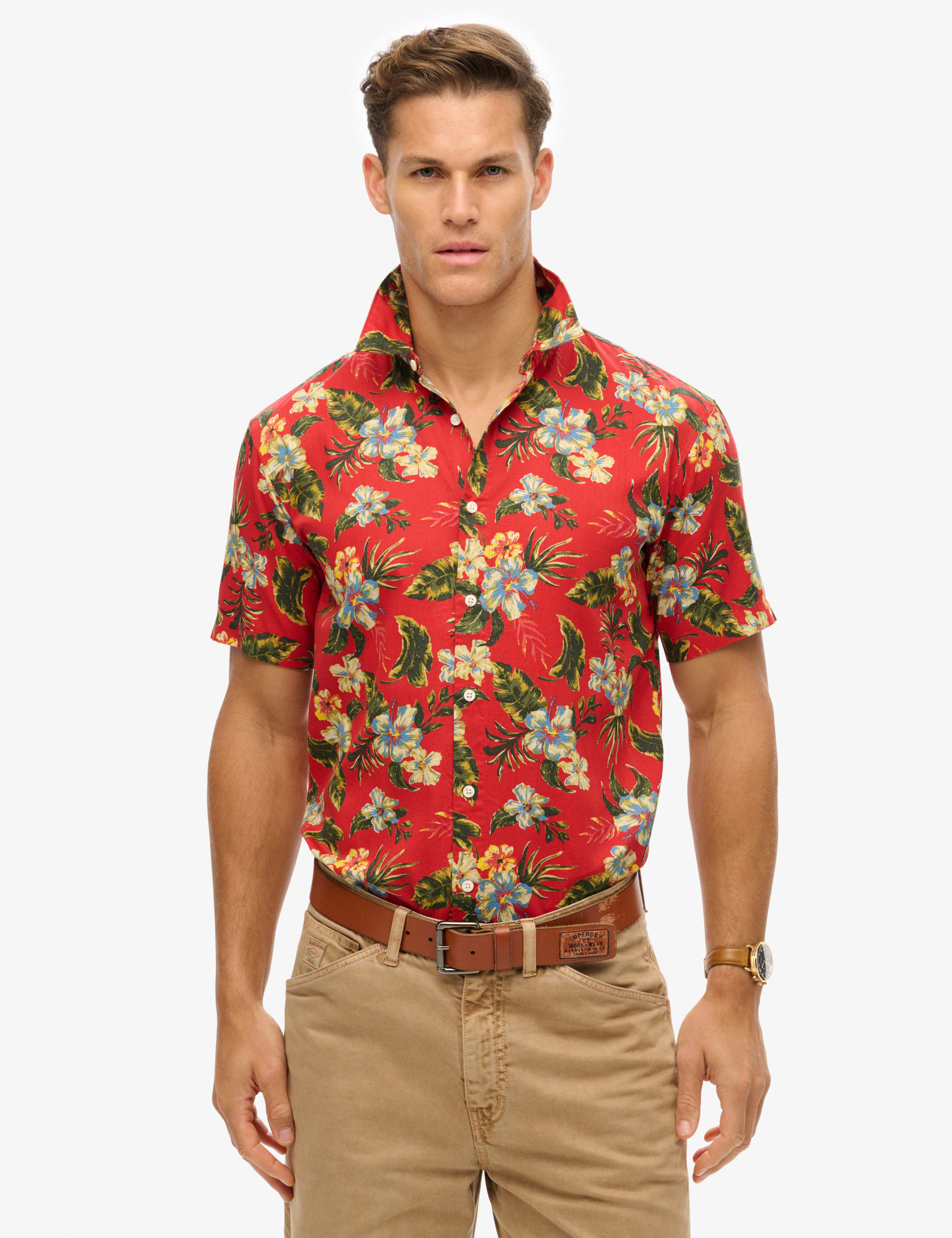 Cotton Blend Hawaiian Shirt