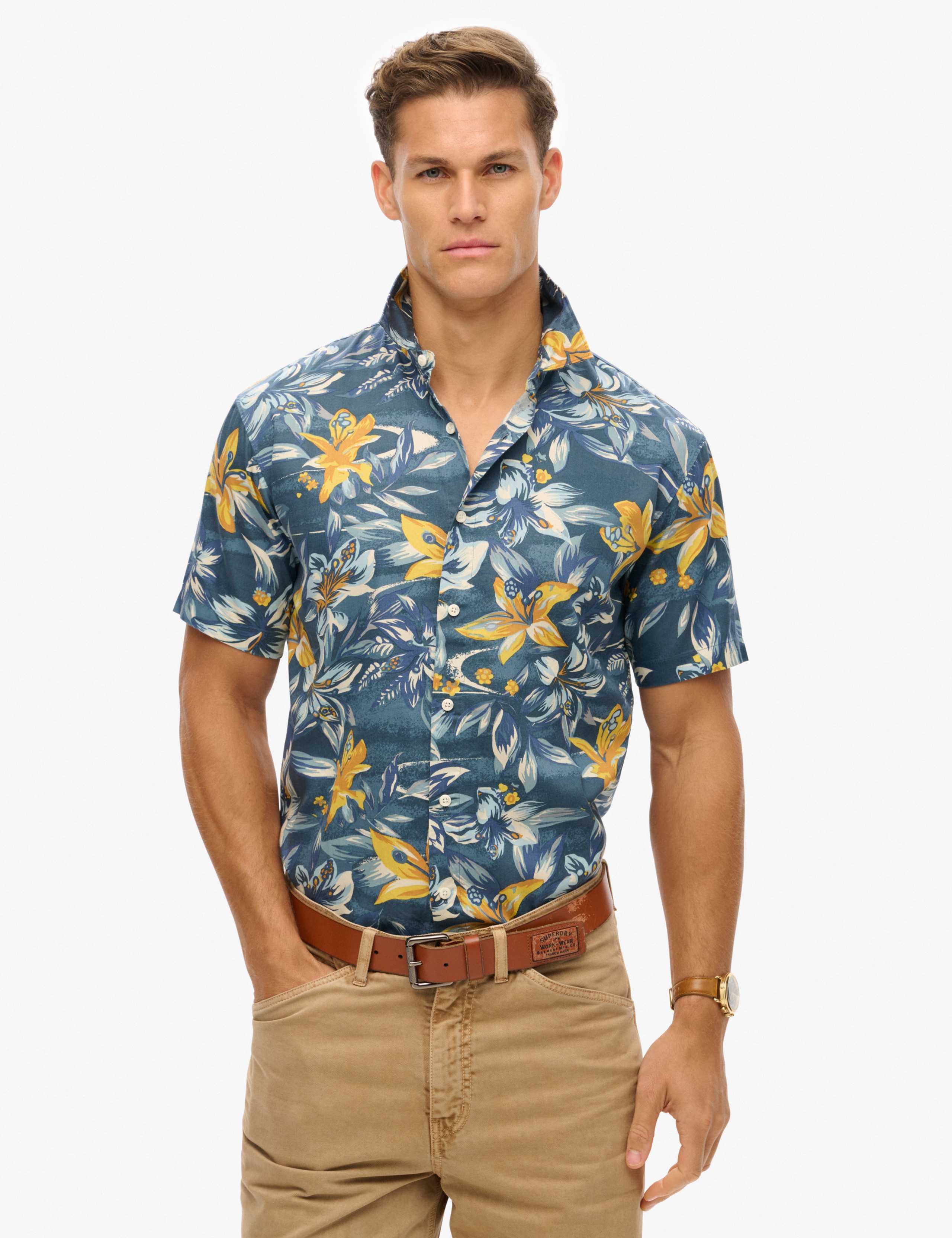 Cotton Blend Hawaiian Shirt
