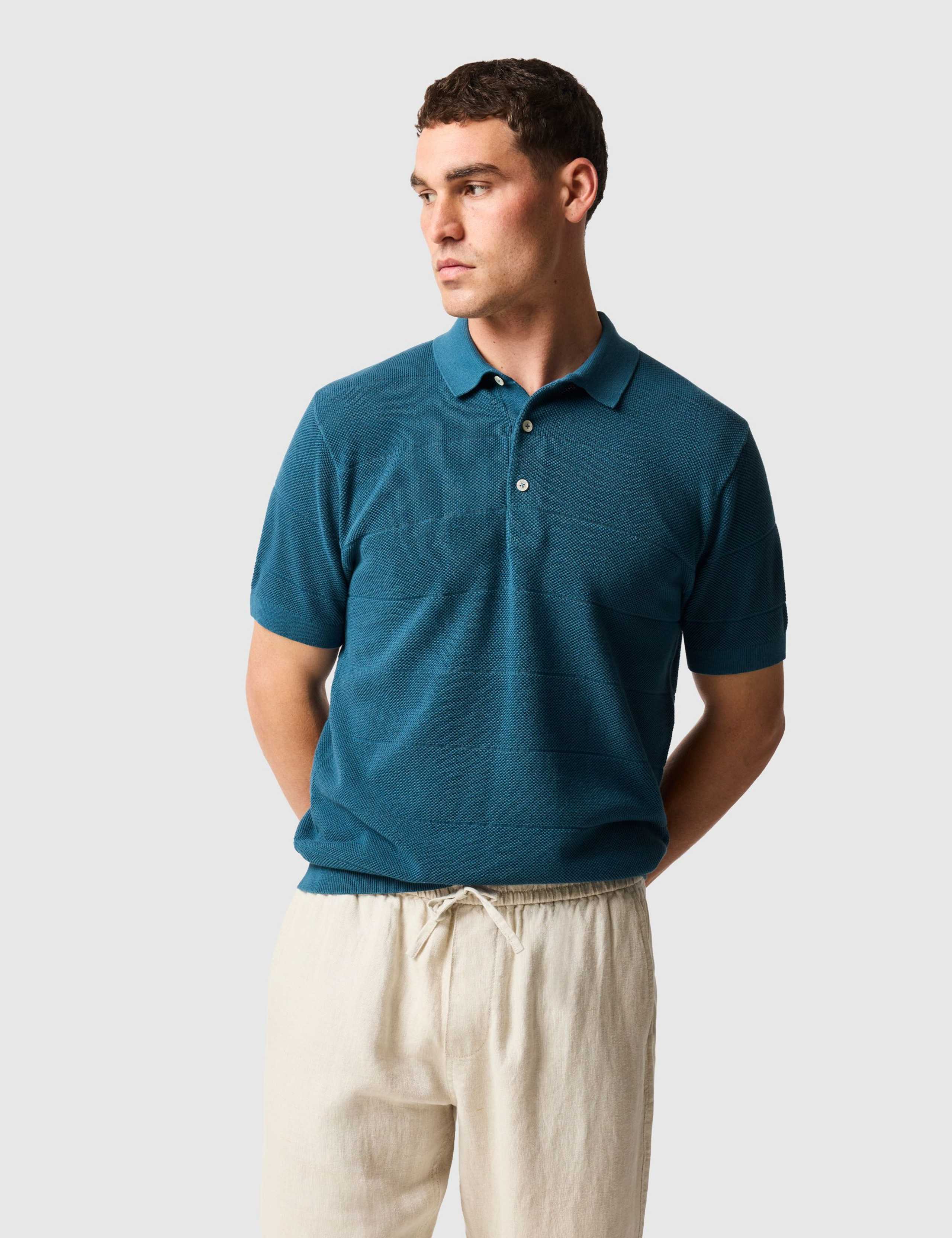 Masons Flat Pure Cotton Knitted Polo Shirt