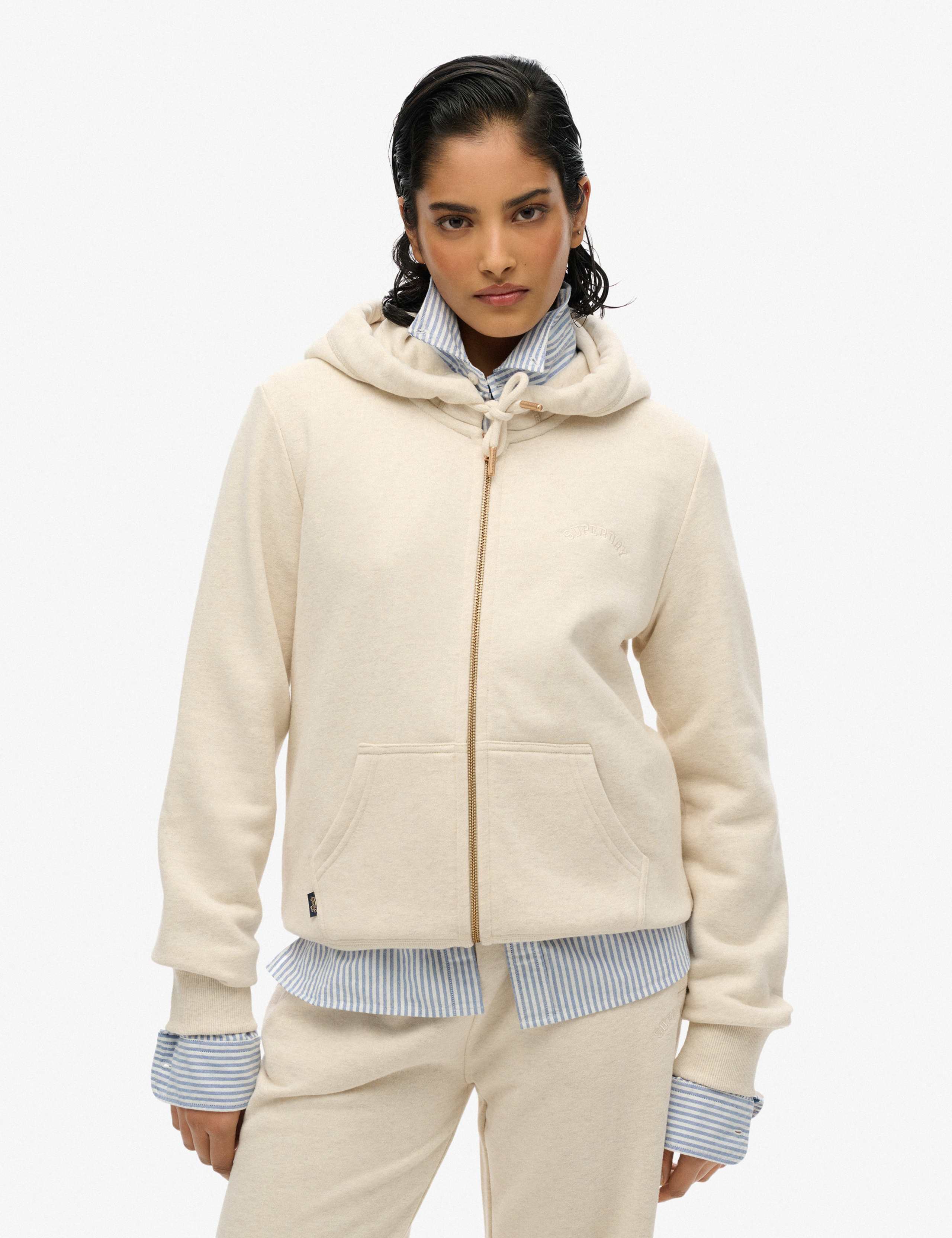 Pure Cotton Relaxed Zip Up Hoodie