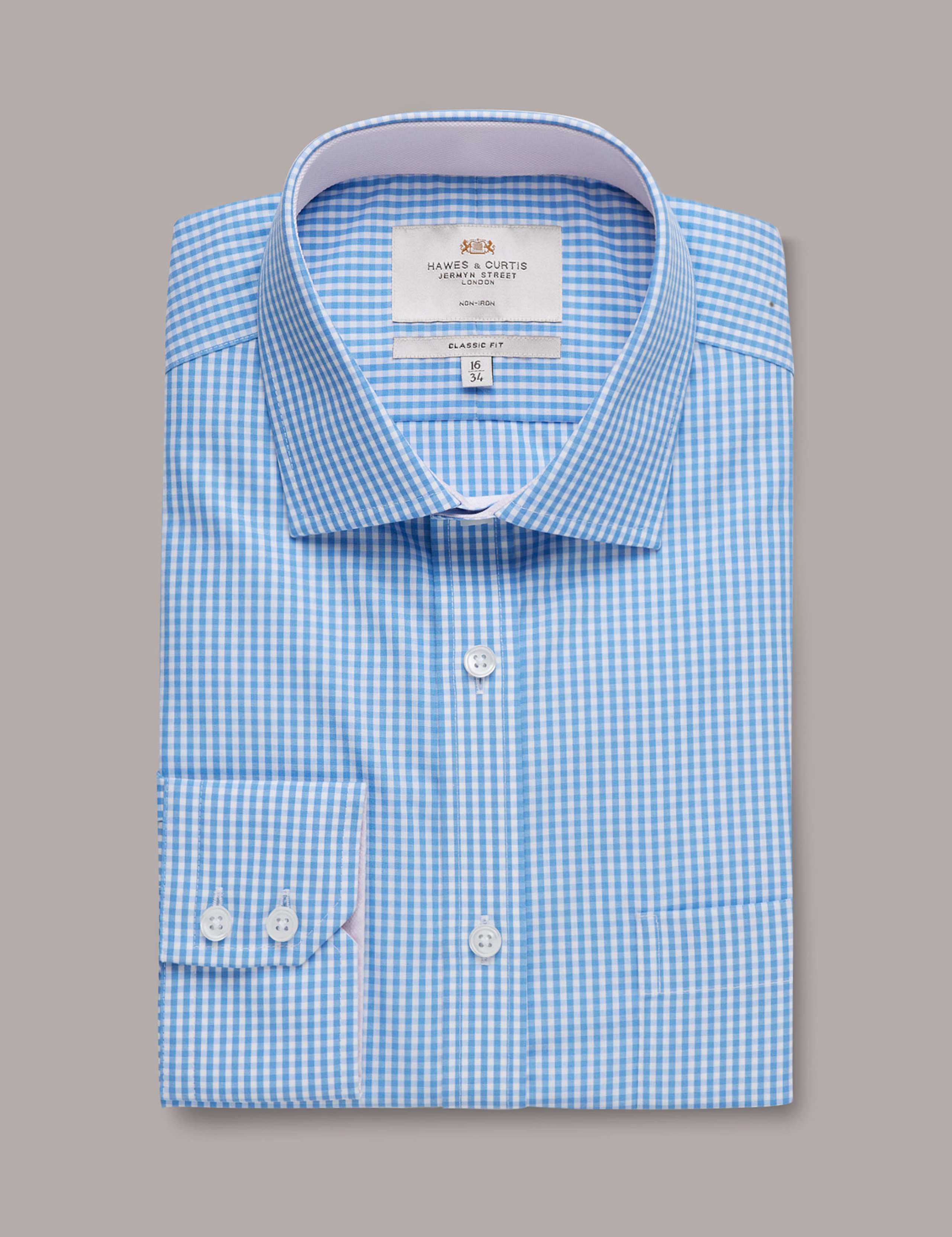 Slim Fit Non Iron Pure Cotton Gingham Shirt