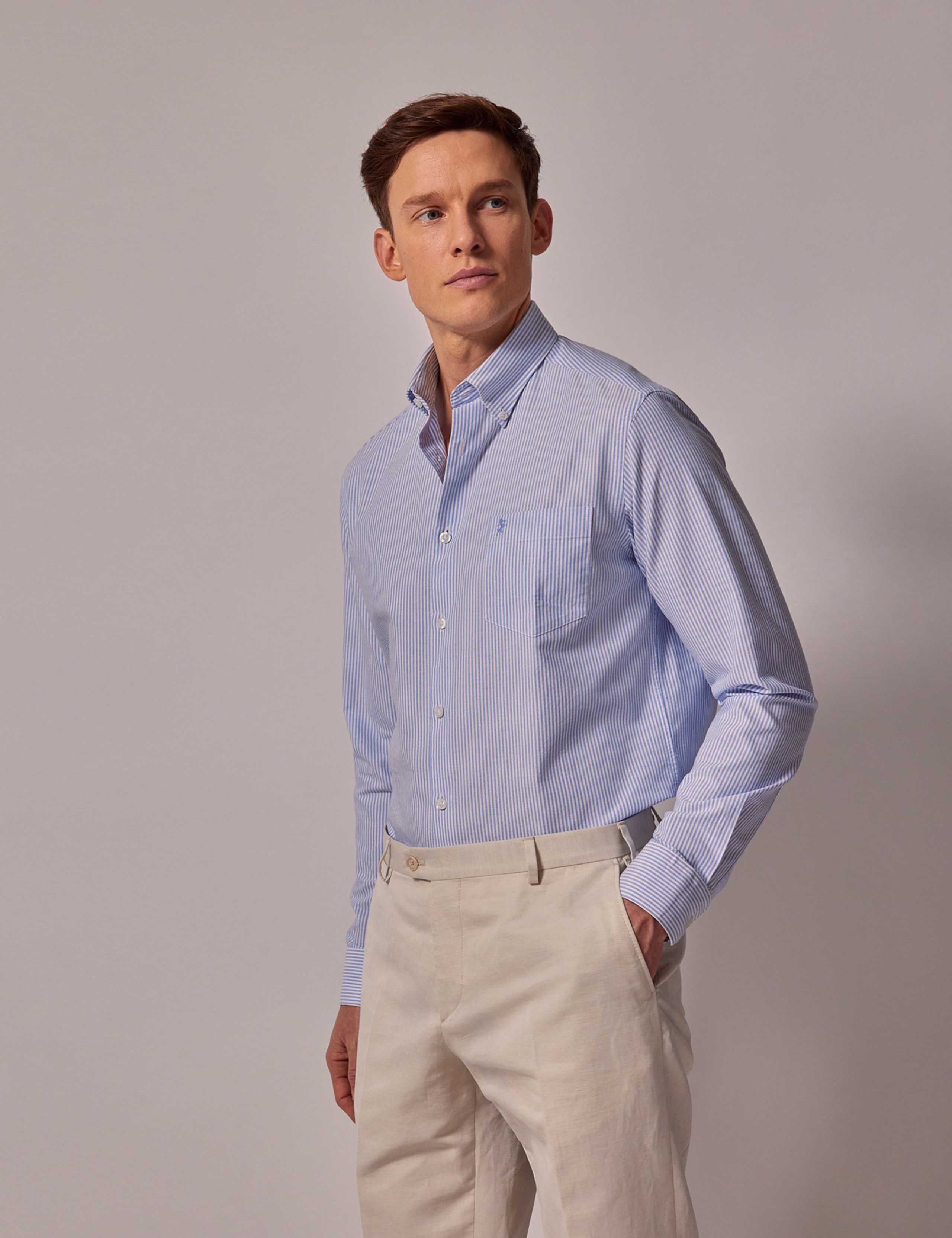 Regular Fit Pure Cotton Striped Oxford Shirt