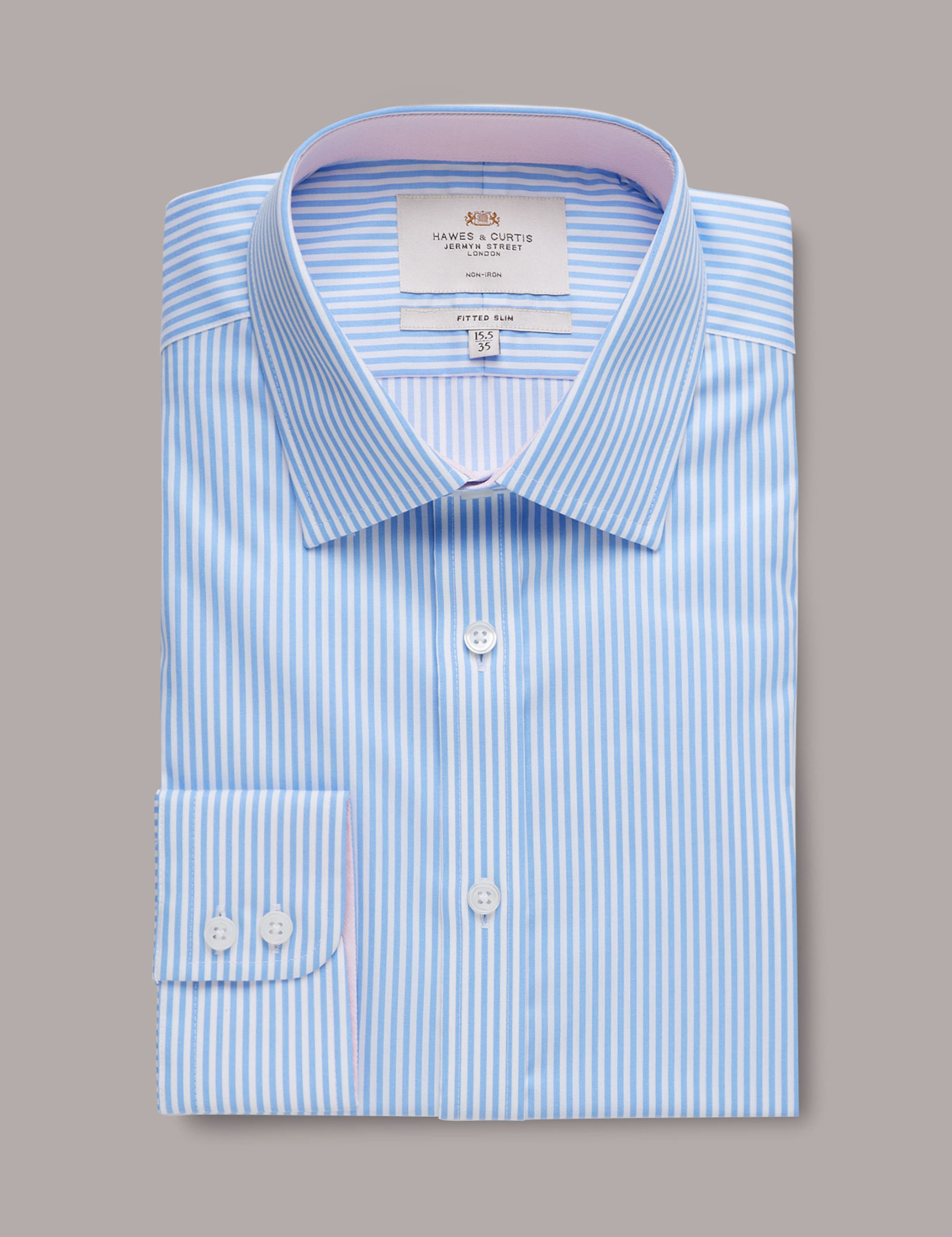 Slim Fit Non Iron Pure Cotton Striped Shirt
