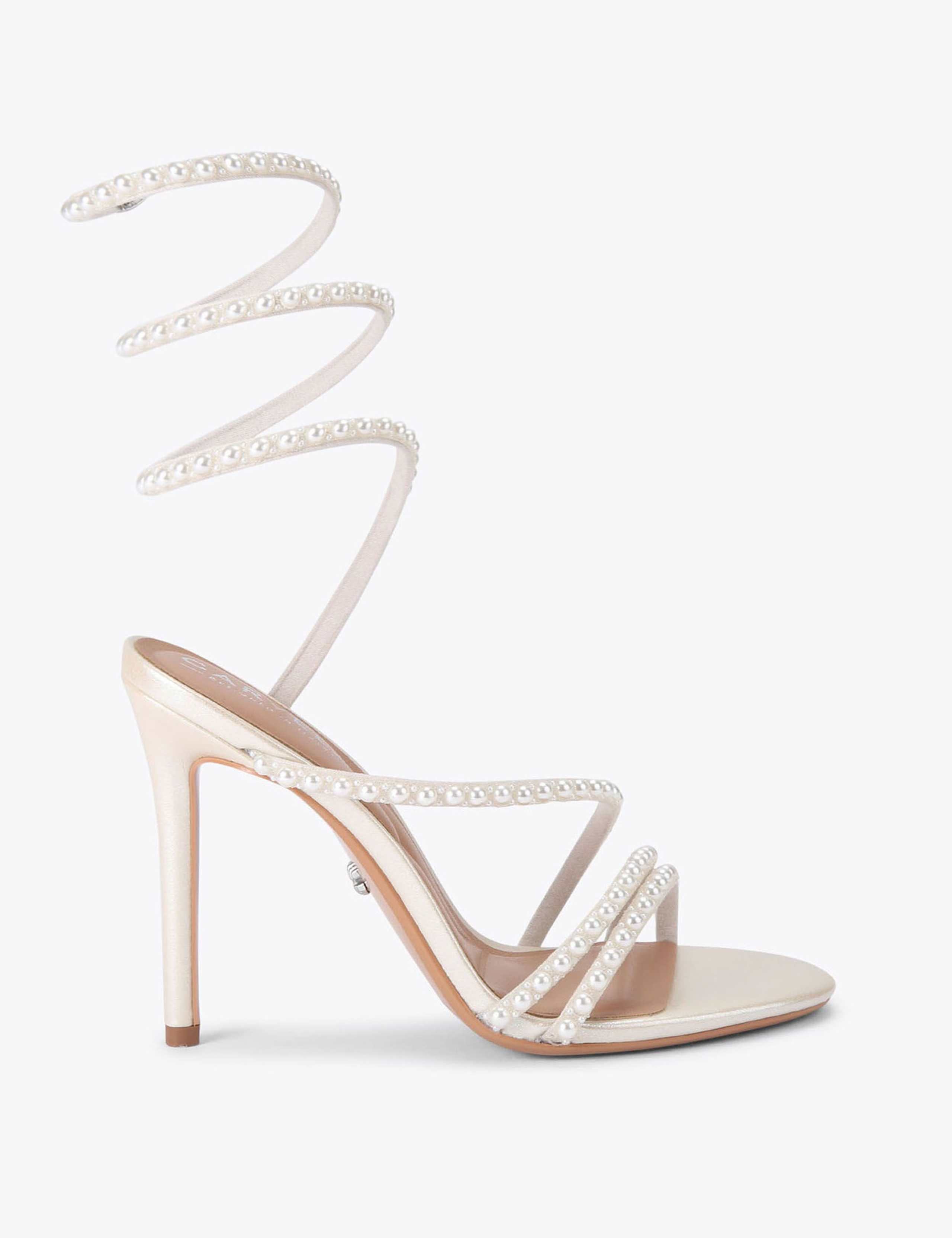 Embellished Spiral Strap Stiletto Heels