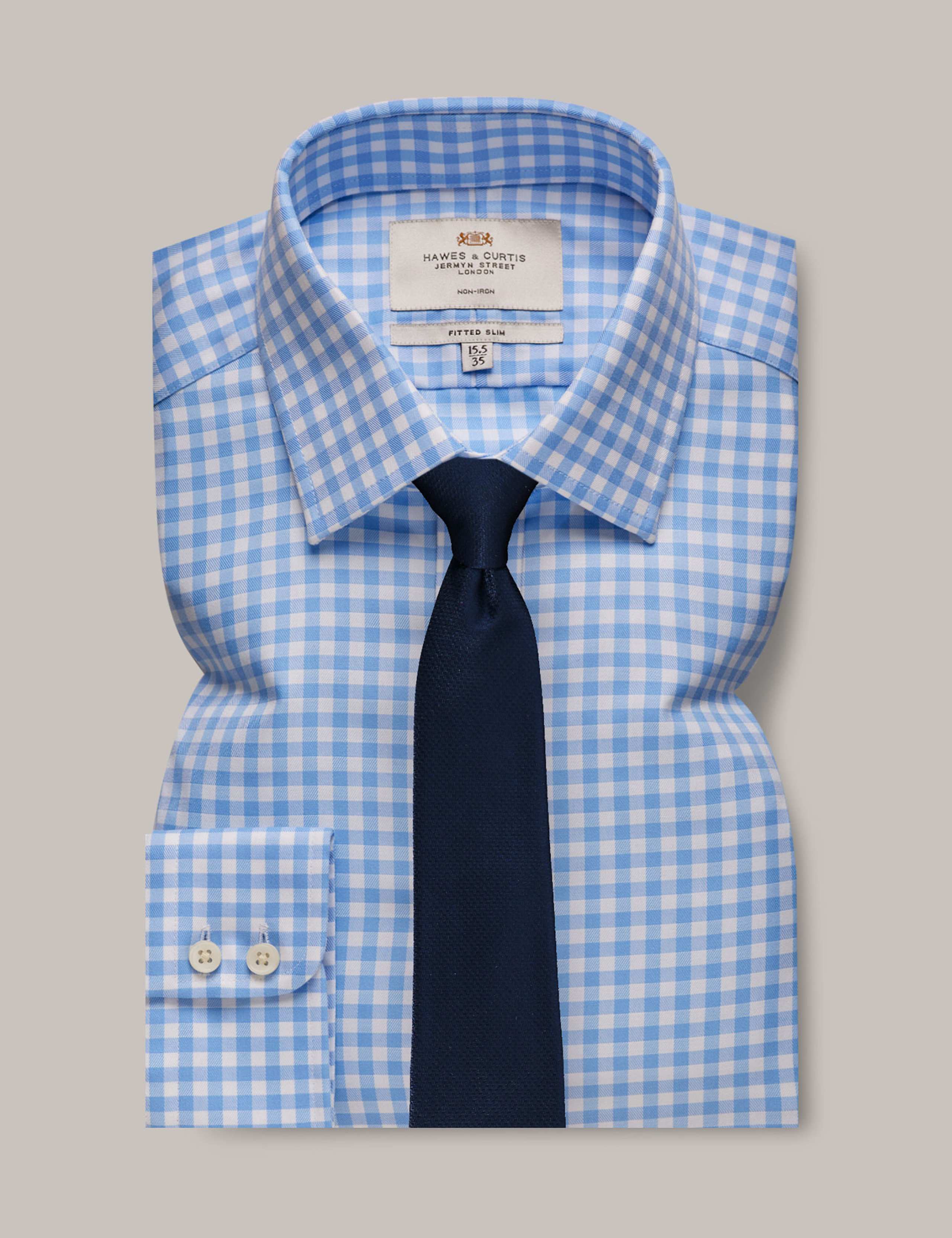 Slim Fit Easy Iron Pure Cotton Check Shirt