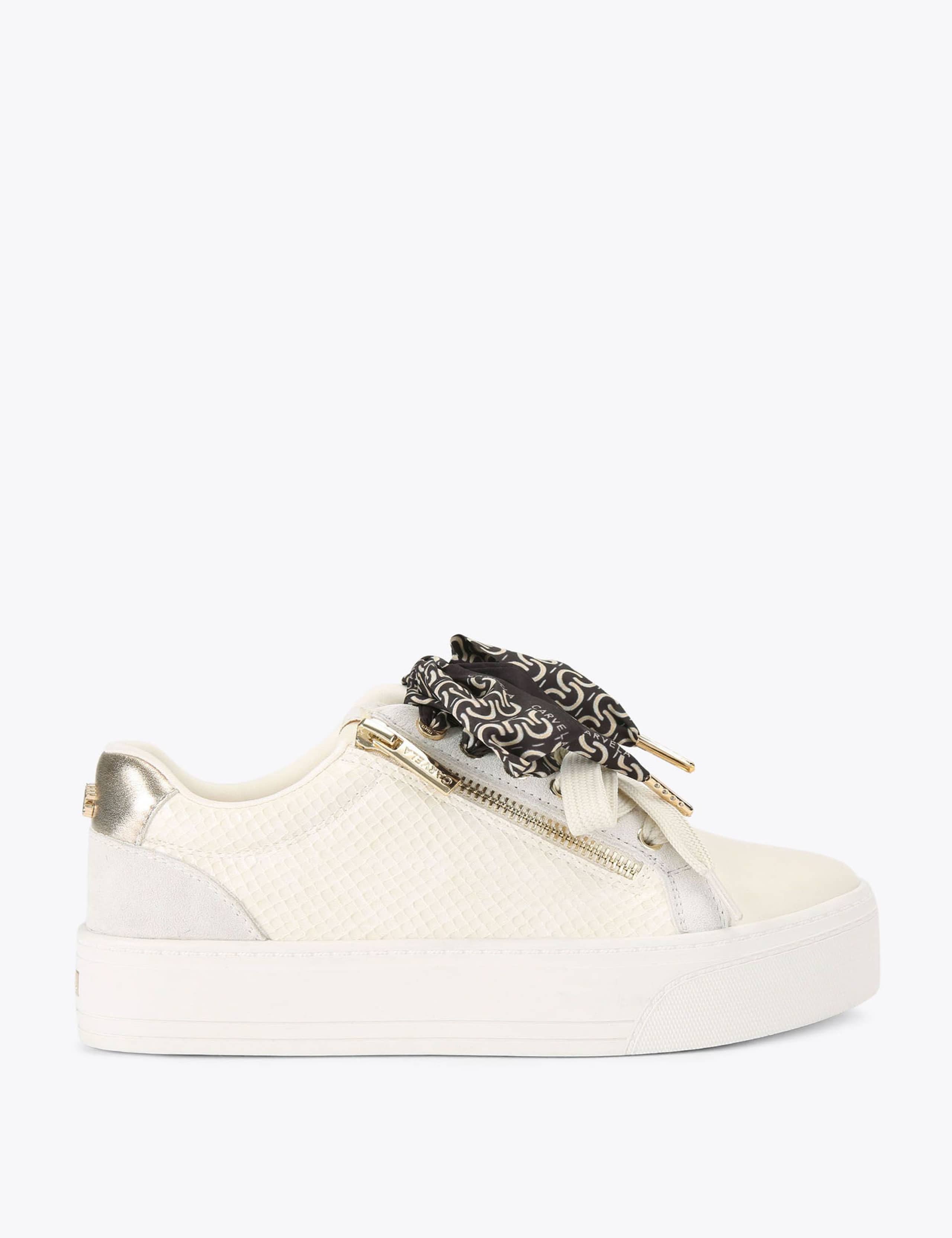 Scarf Tie Lace Up Flatform Trainers